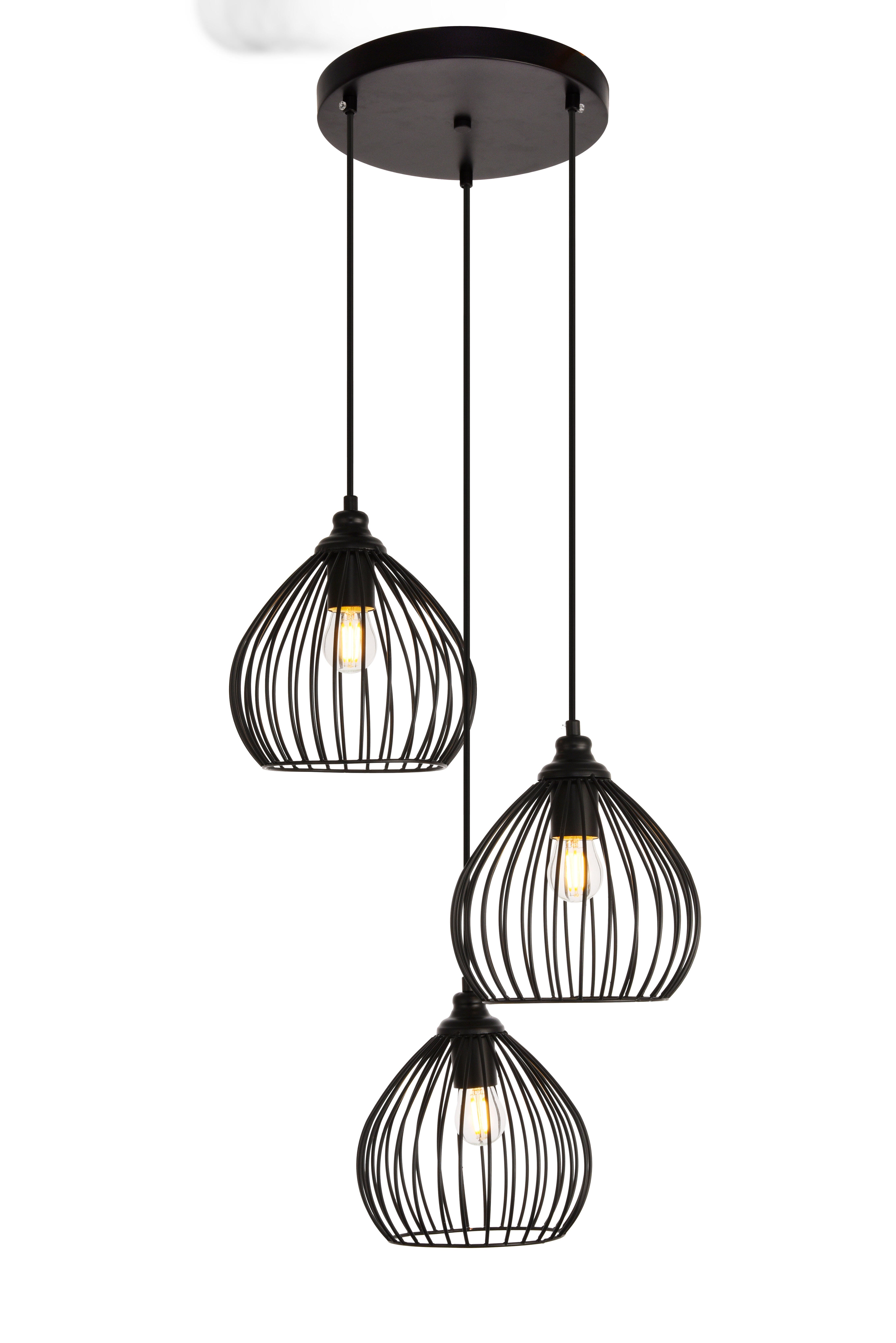 Living District Sayer Collection Pendant D16.0 H23.1 Lt:3 Black Finish, , large