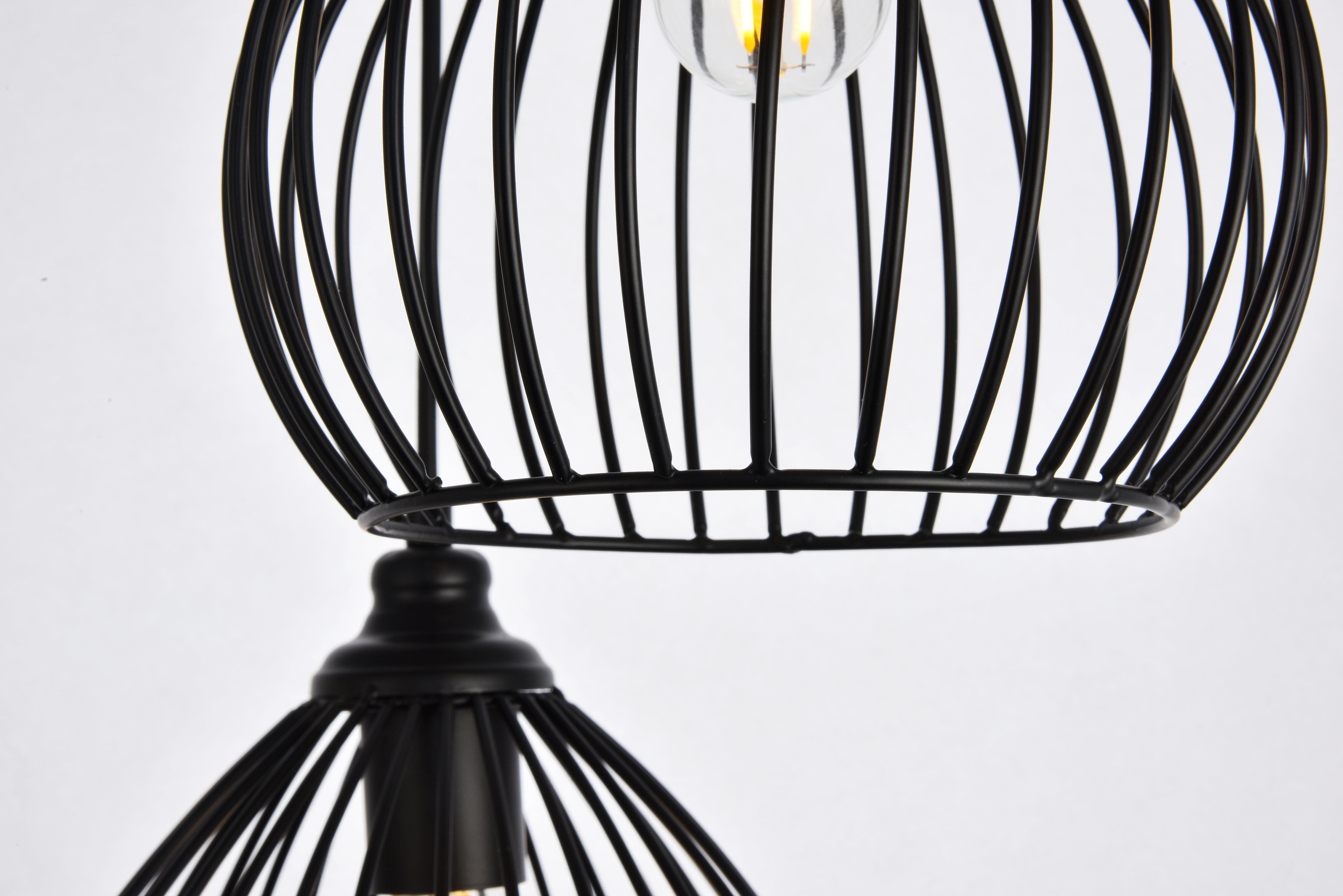 Living District Sayer Collection Pendant D16.0 H23.1 Lt:3 Black Finish, , large