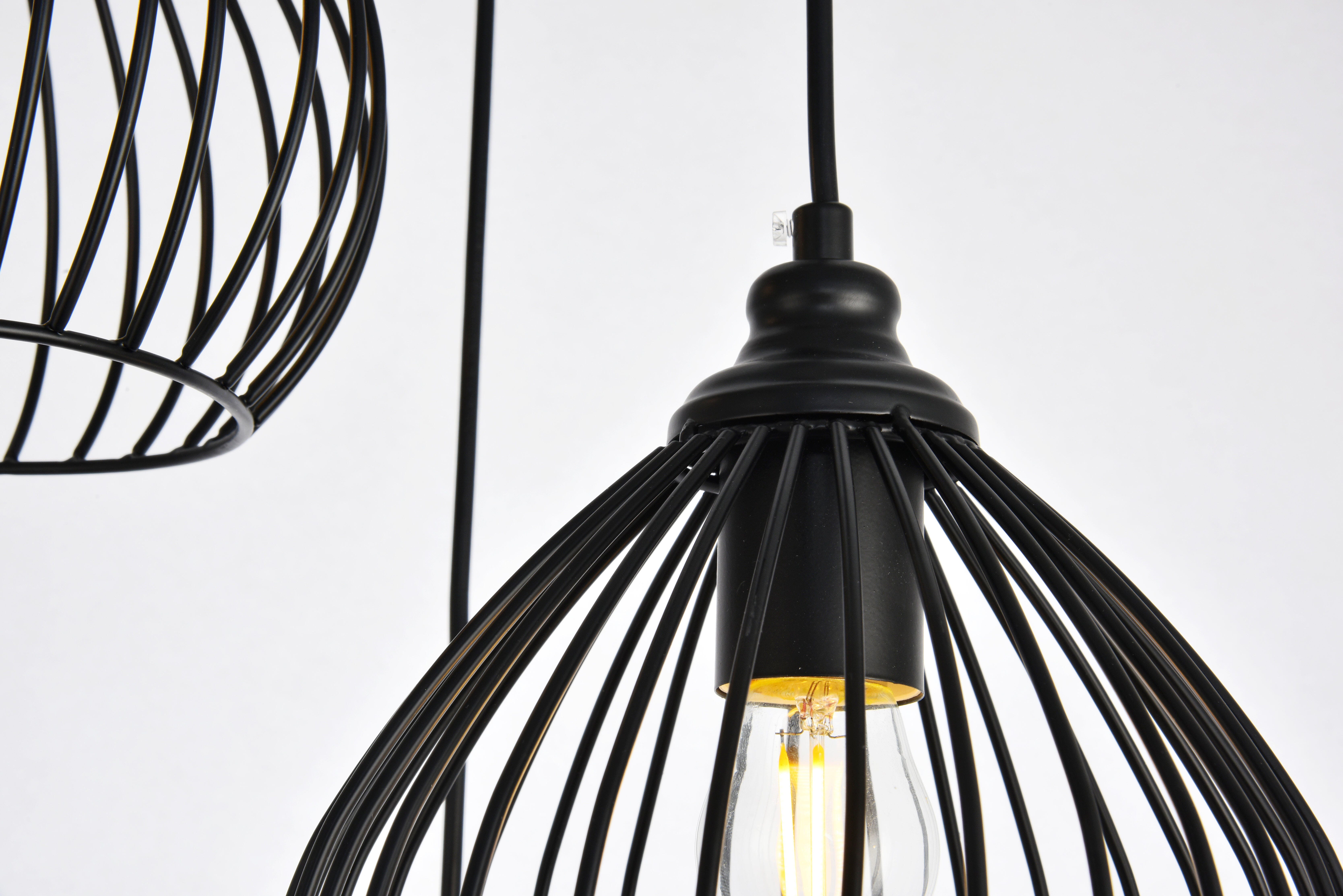 Living District Sayer Collection Pendant D16.0 H23.1 Lt:3 Black Finish, , large