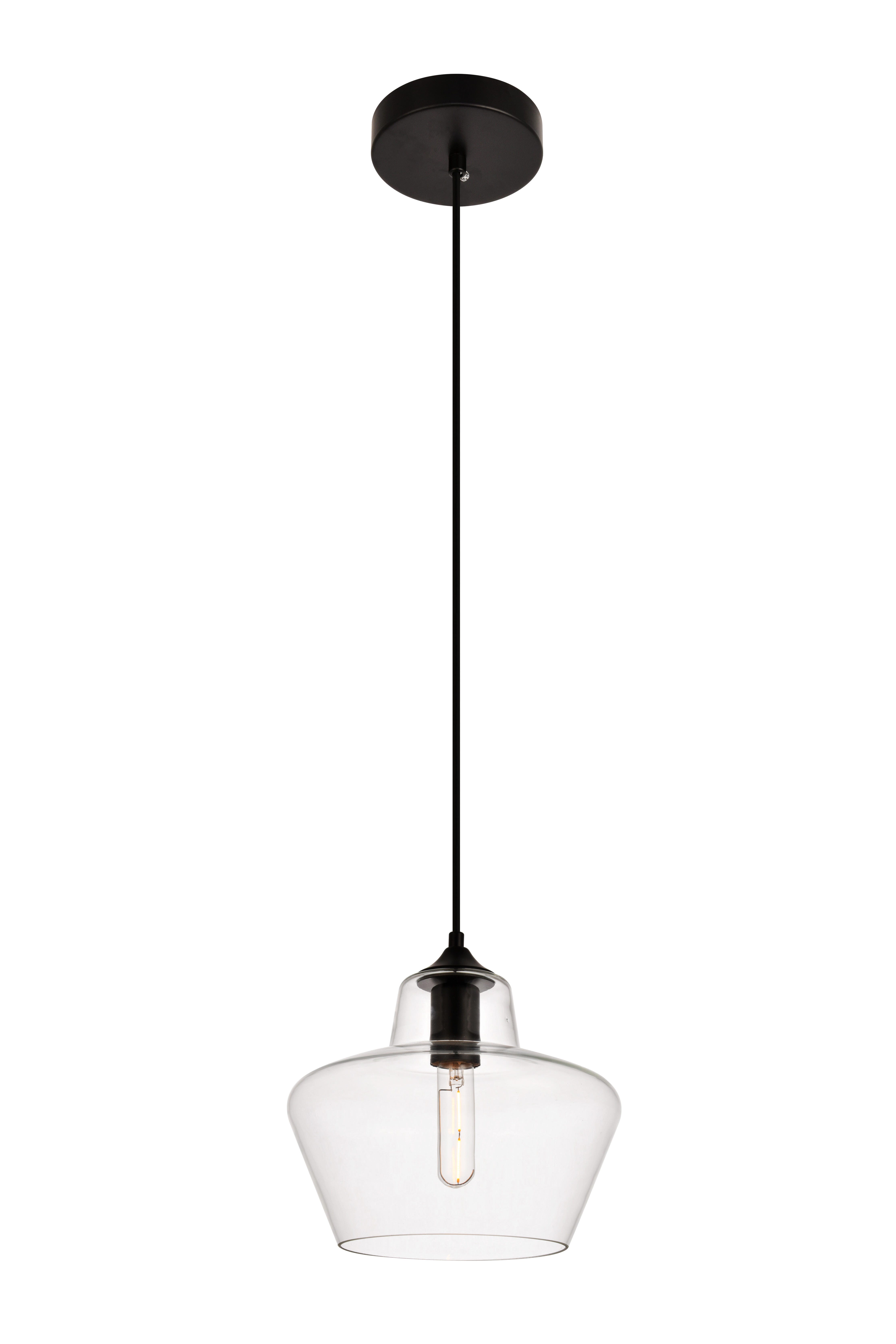 Living District Placido Collection Pendant D9.8 H9.3 Lt:1 Black And Clear Finish, , large