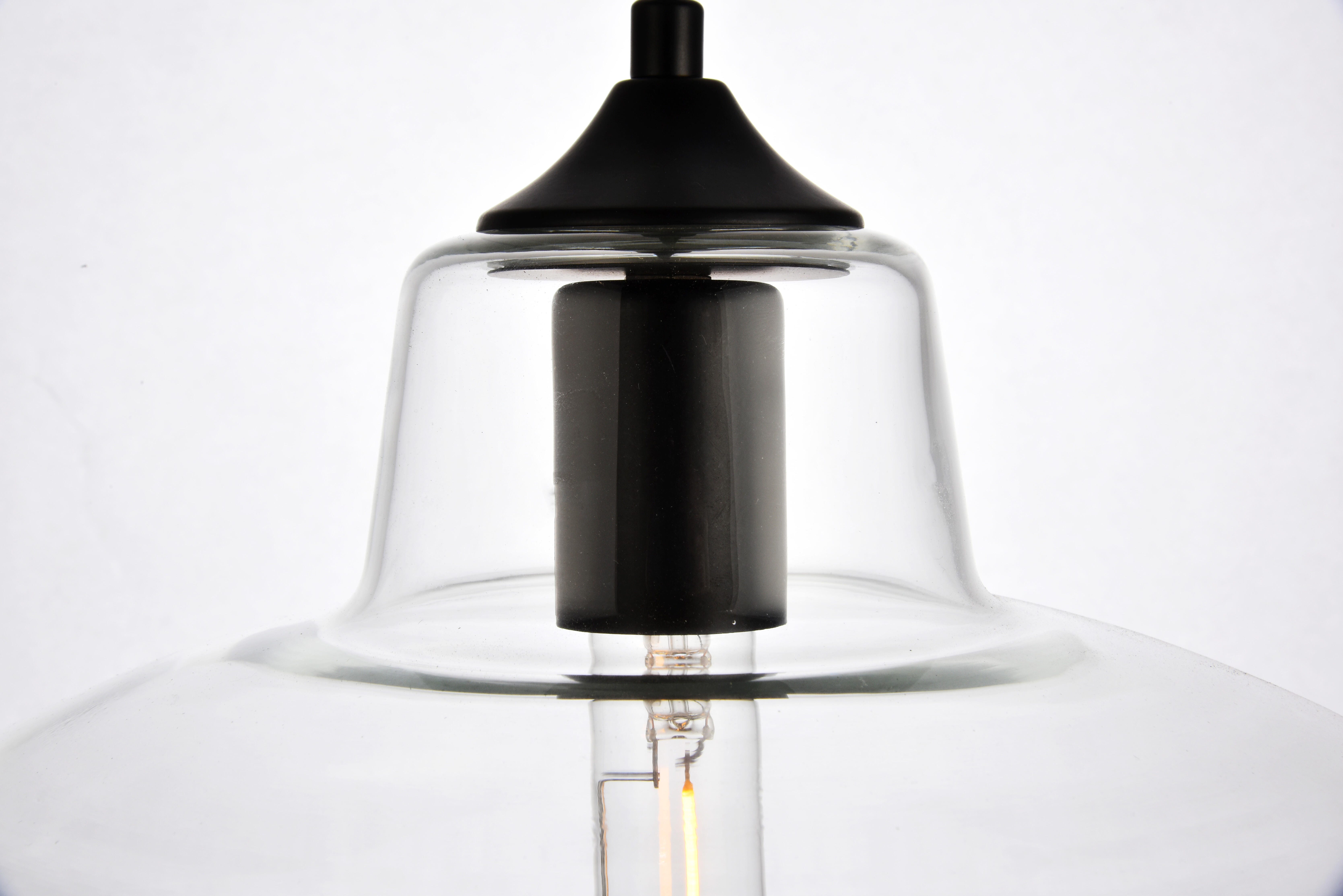 Living District Placido Collection Pendant D9.8 H9.3 Lt:1 Black And Clear Finish, , large