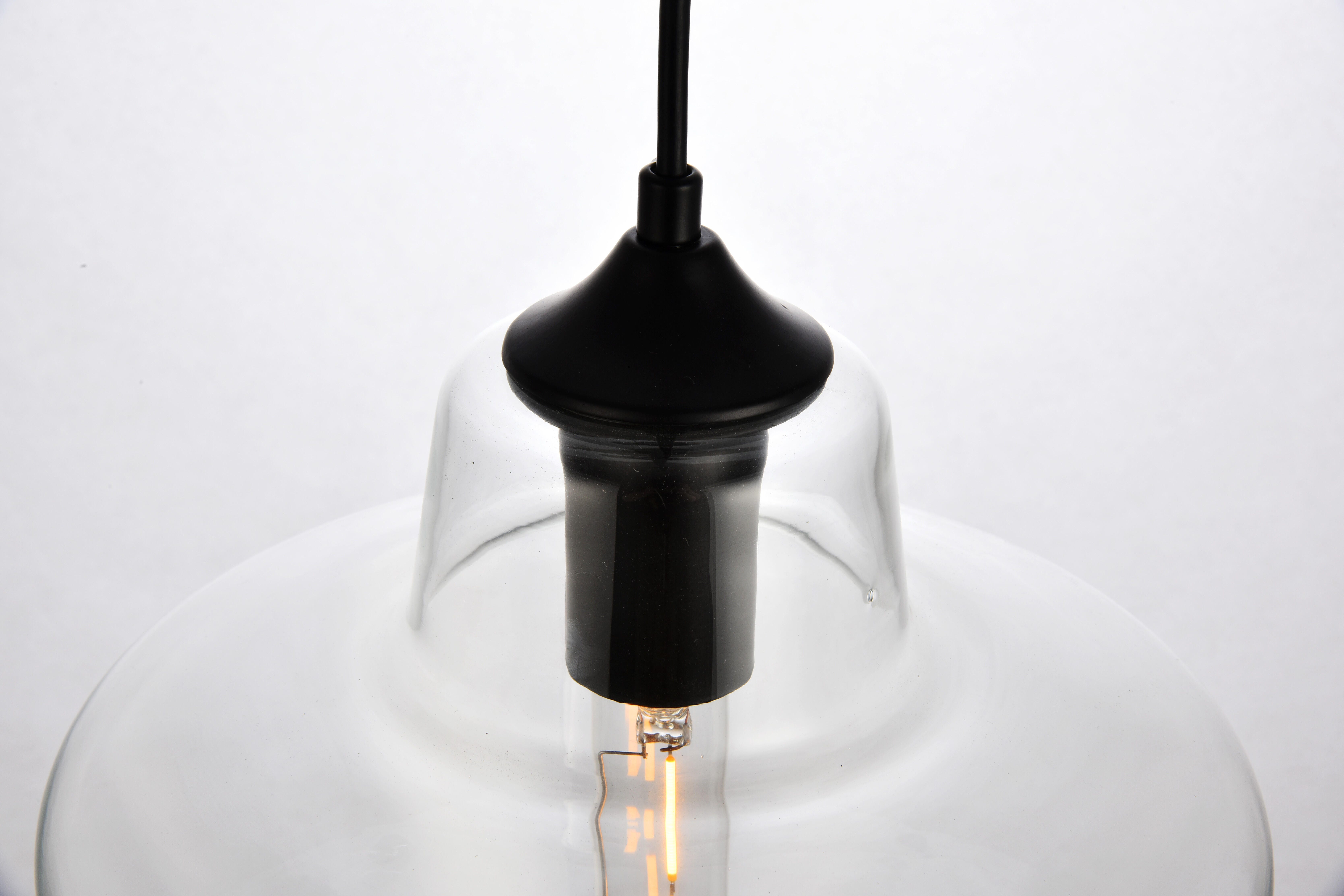 Living District Placido Collection Pendant D9.8 H9.3 Lt:1 Black And Clear Finish, , large