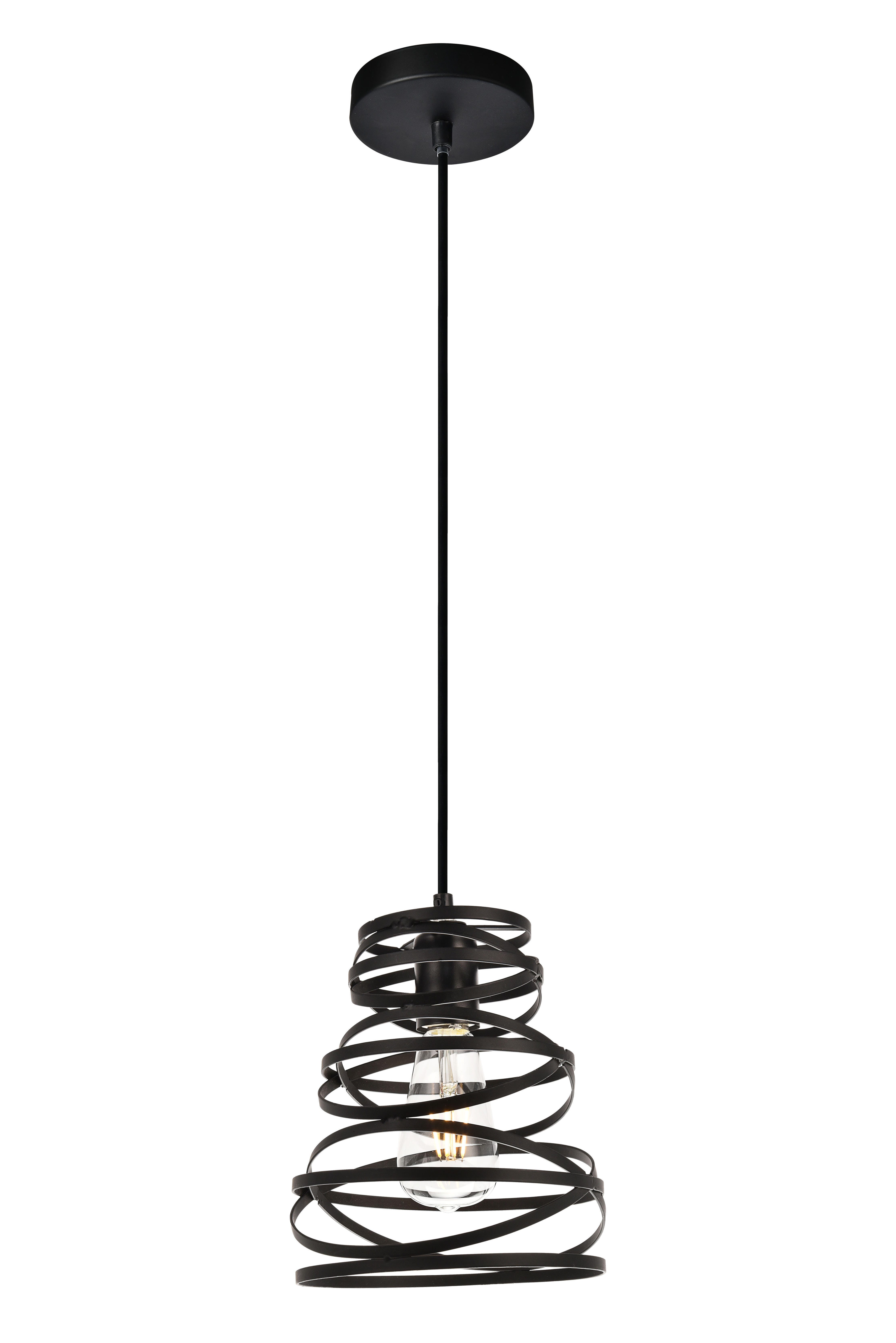 Living District Sybil Collection Pendant D7.5 H9.2 Lt:1 Matte Black Finish, , large