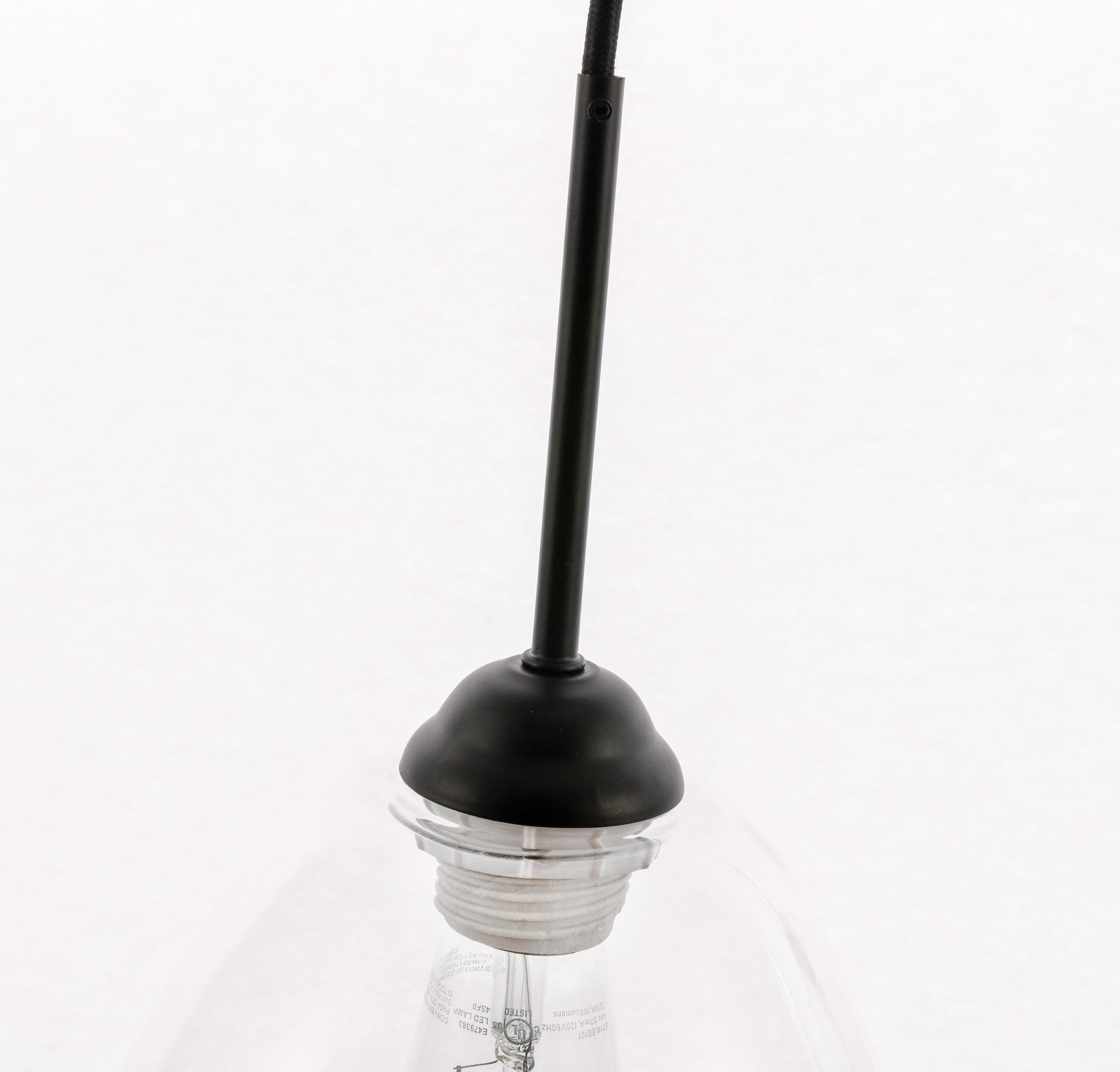 Living District Kason 3 Light Black And Clear Glass Pendant, , large