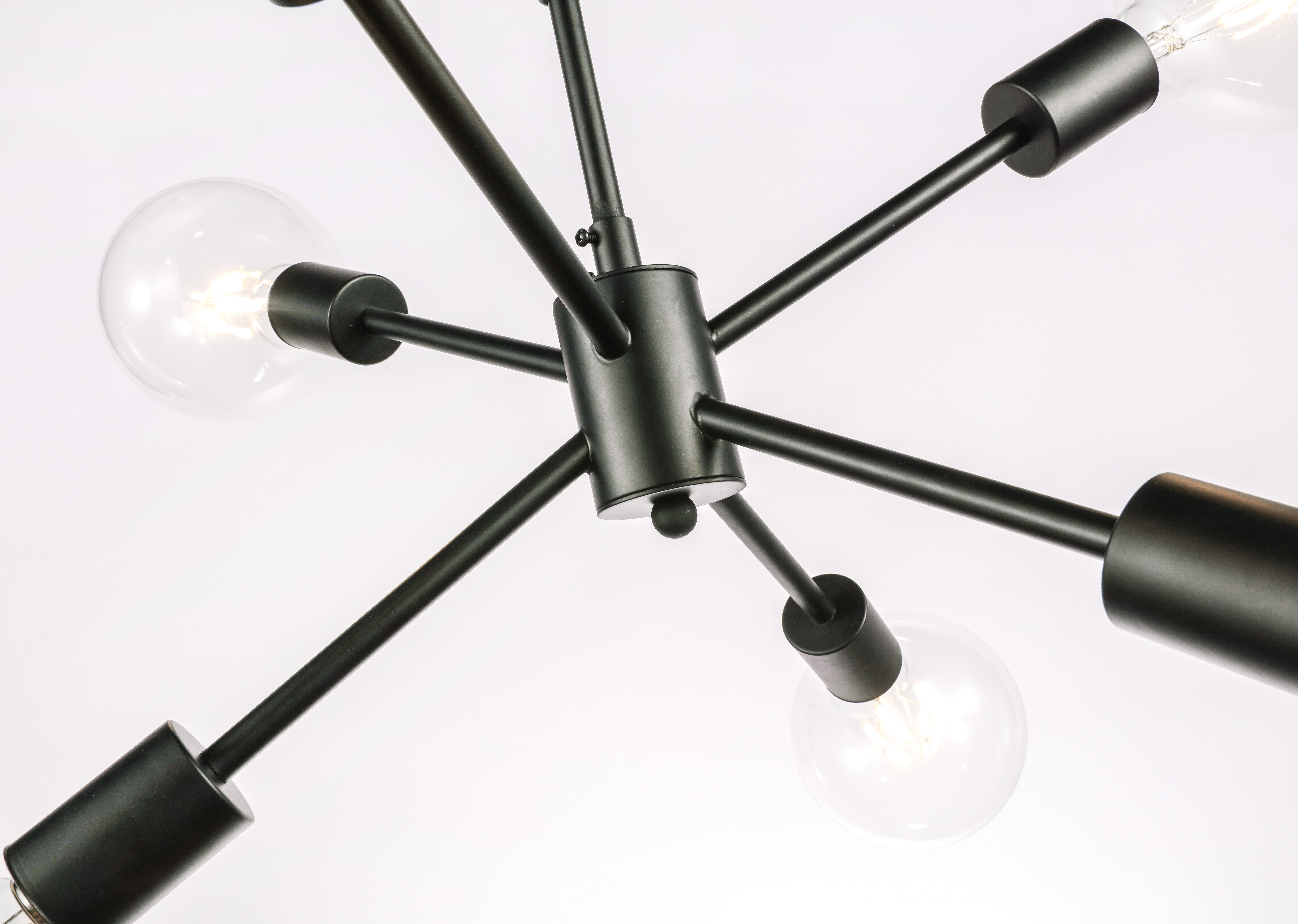 Living District Nolan 6 Light Black Pendant, Black, large