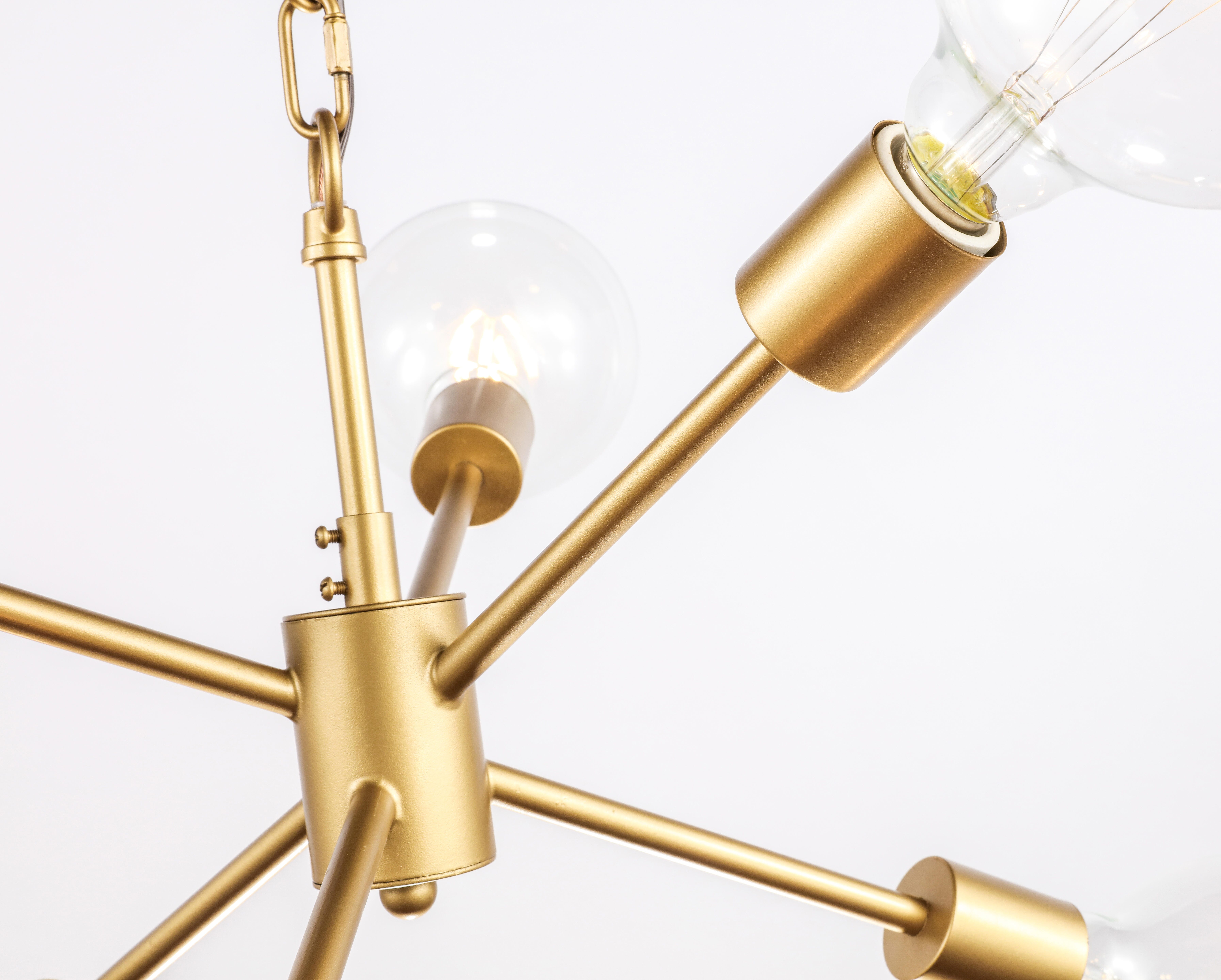 Living District Nolan 6 Light Brass Pendant, Brass, large