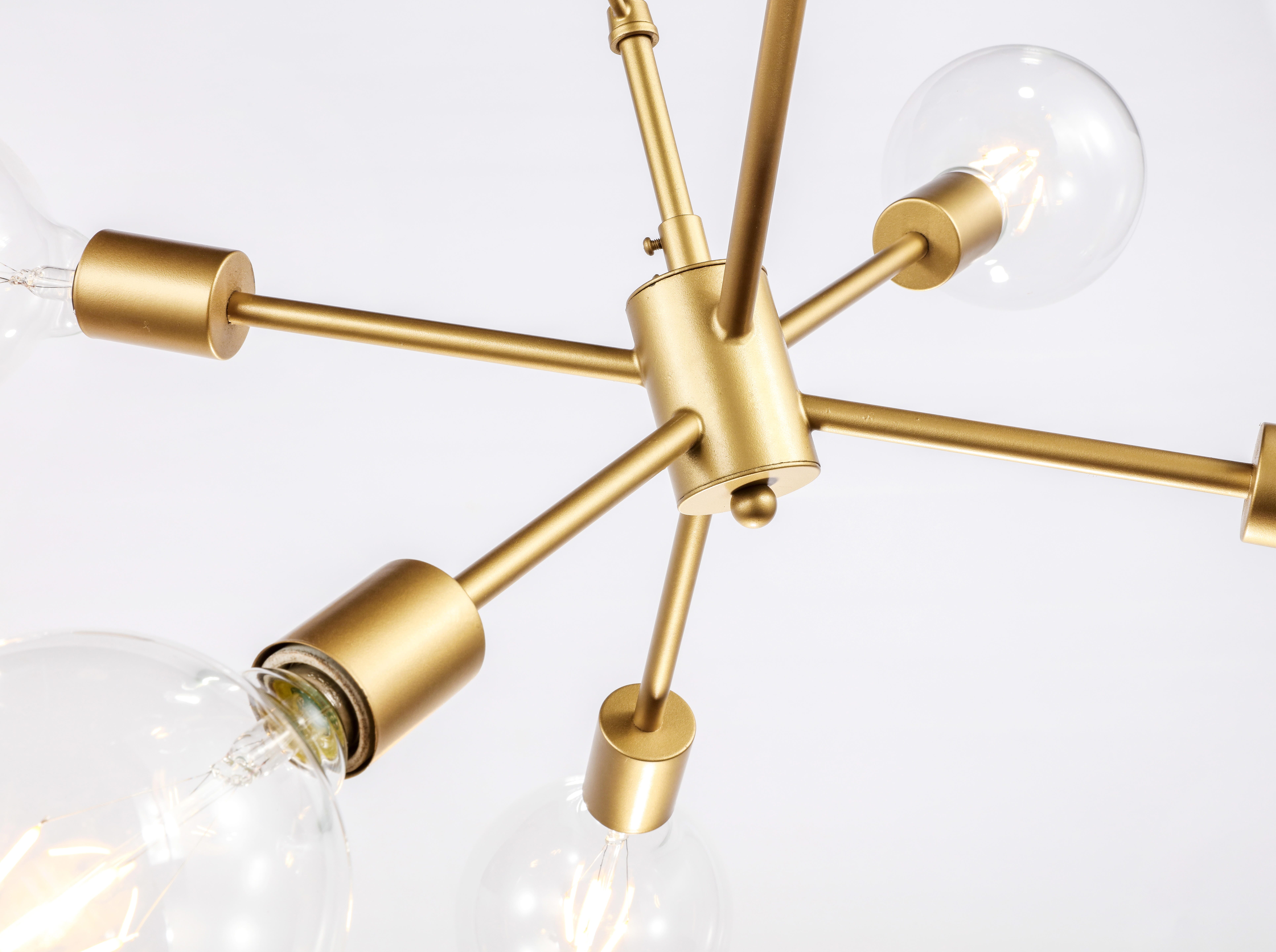 Living District Nolan 6 Light Brass Pendant, Brass, large