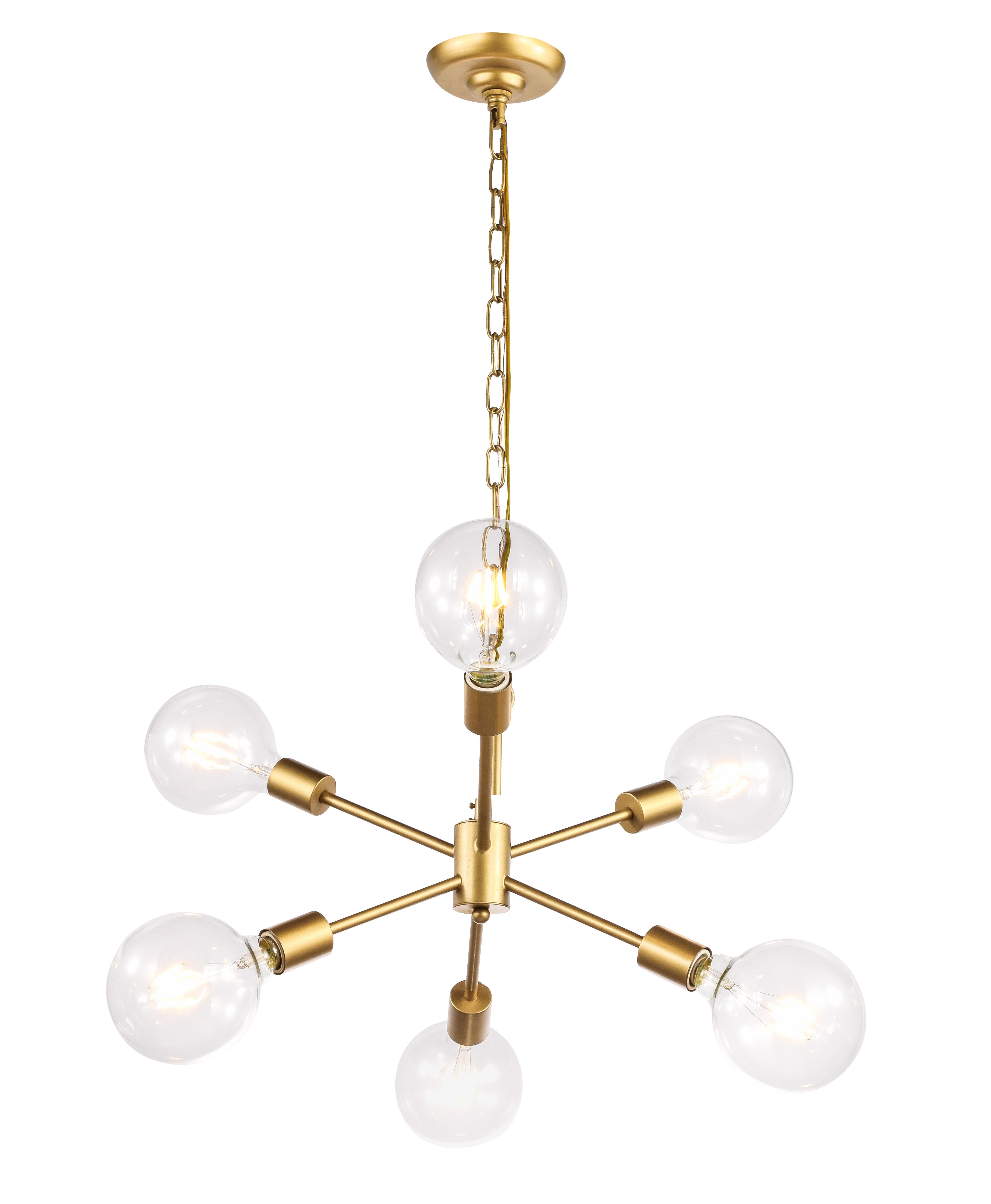 Living District Nolan 6 Light Brass Pendant, Brass, large