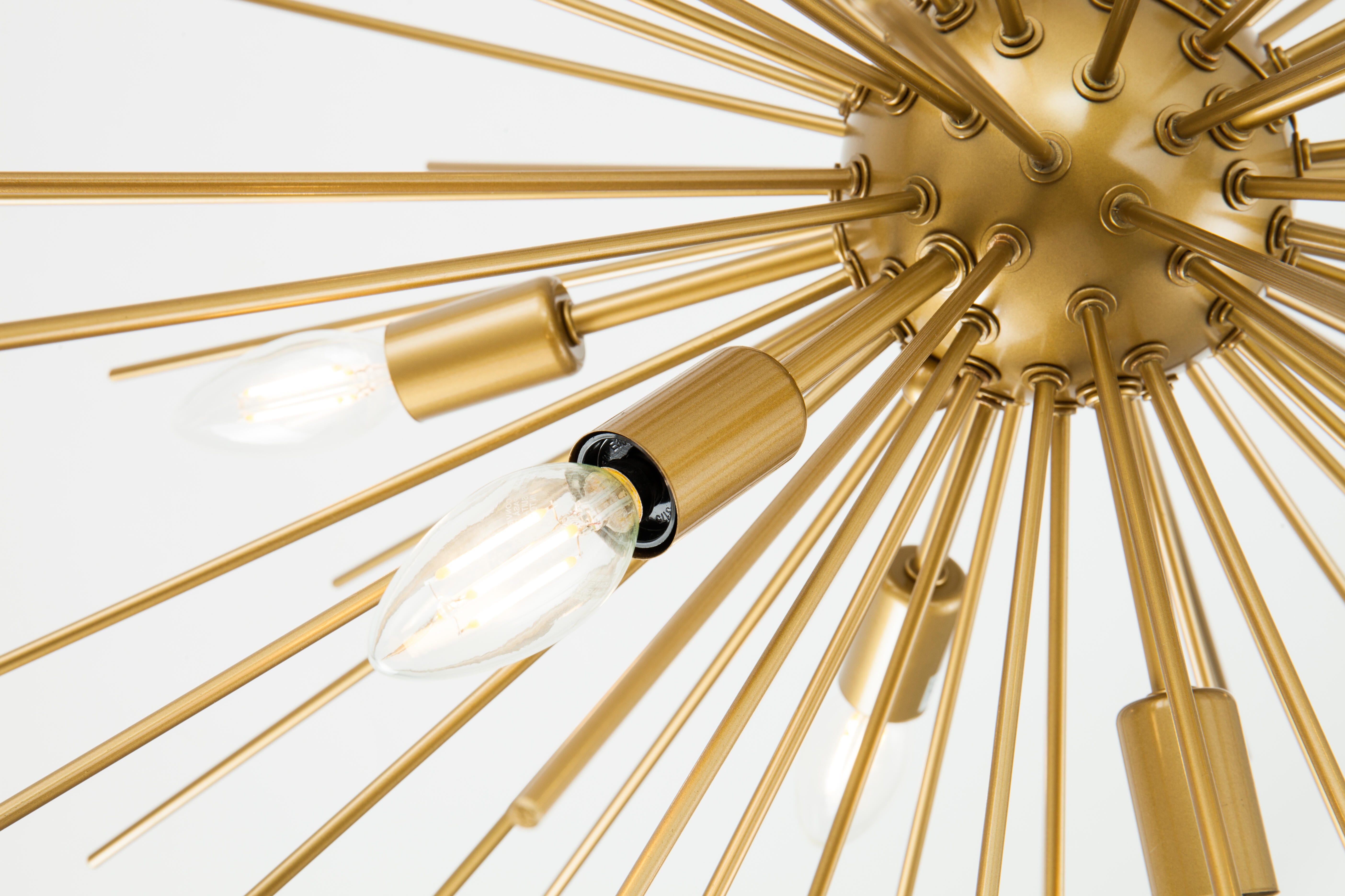 Living District Timber 8 Light Brass Pendant, Brass, large