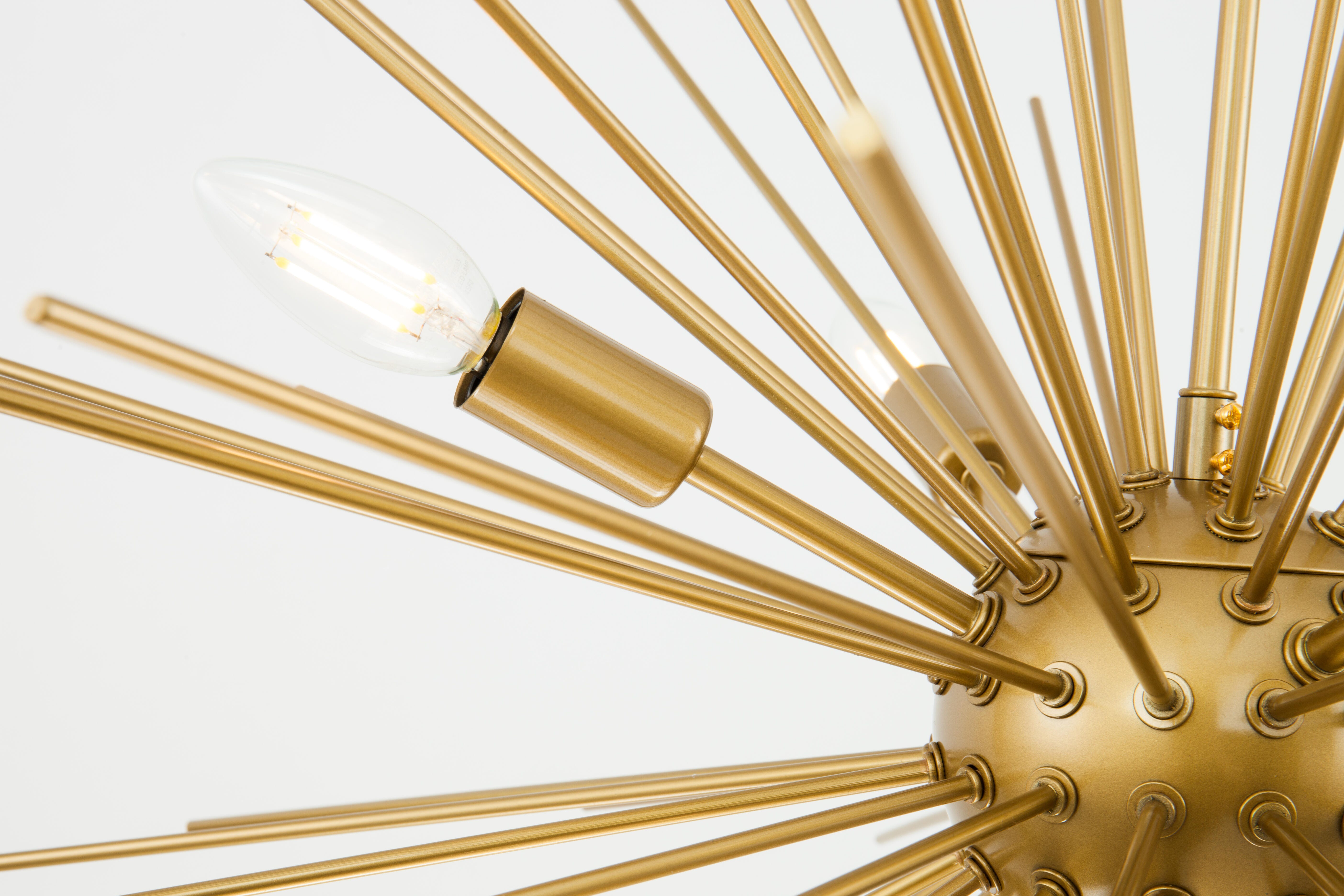 Living District Timber 8 Light Brass Pendant, Brass, large