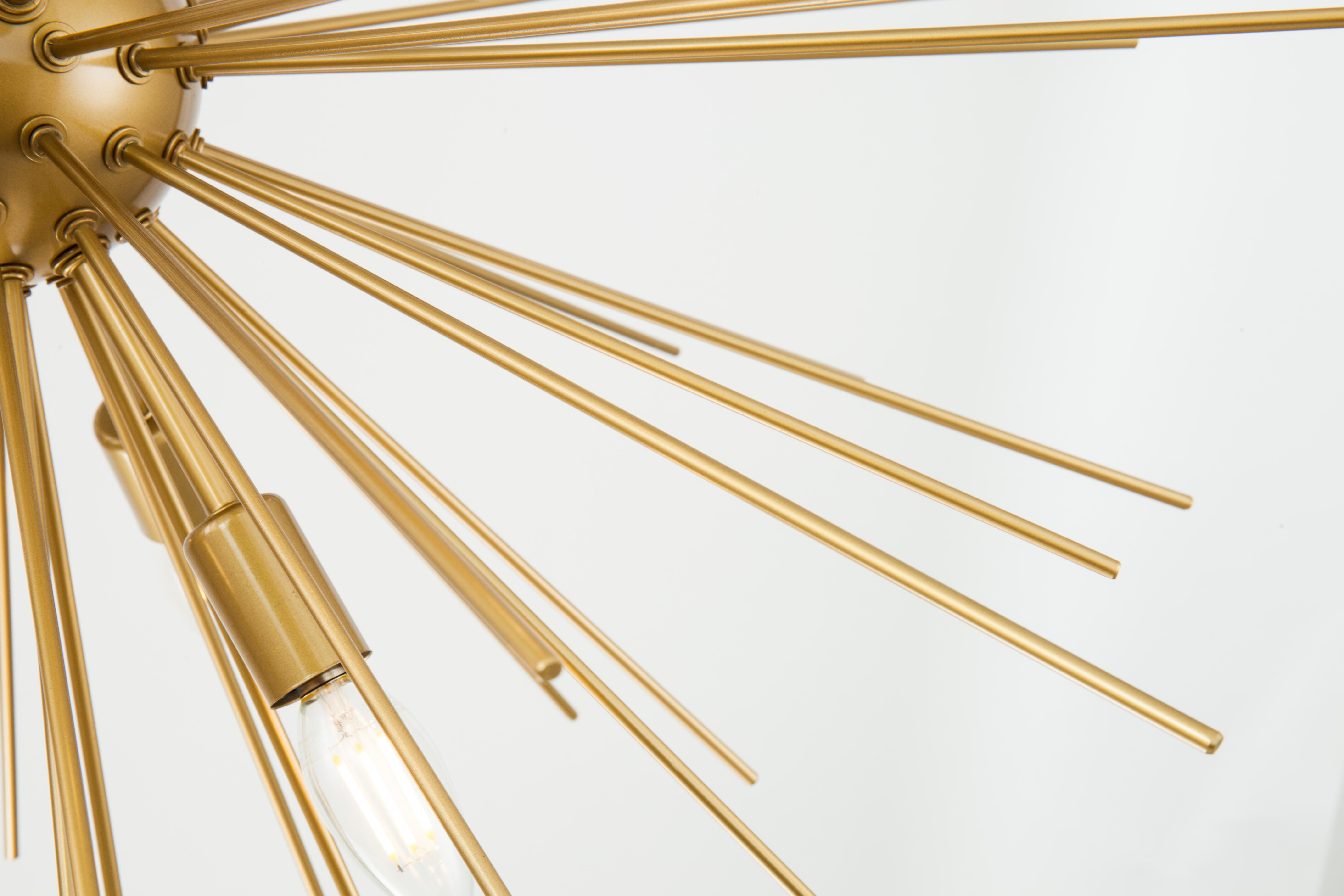 Living District Timber 8 Light Brass Pendant, Brass, large