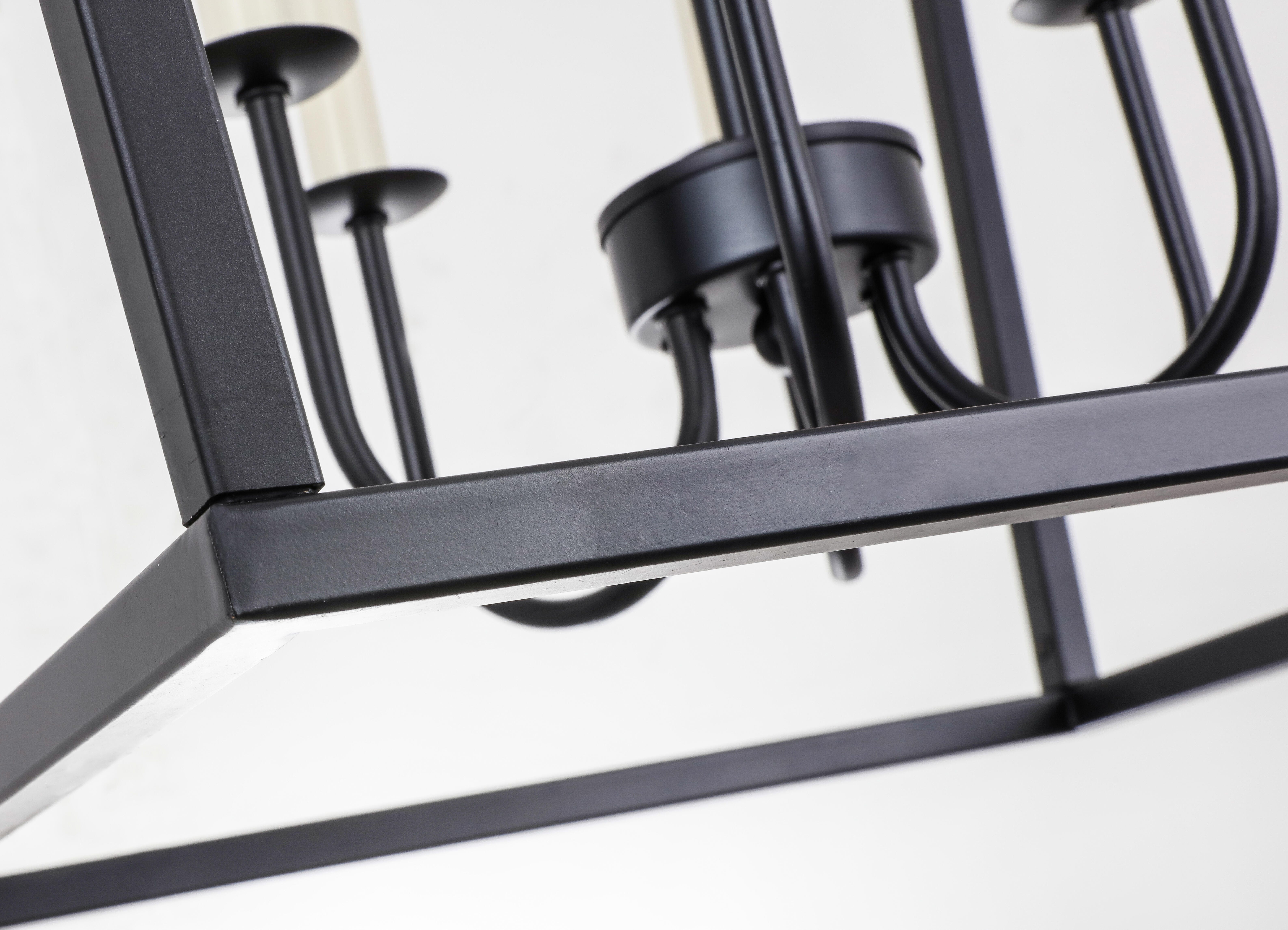 Living District Maddox 6 Light Black Chandelier, Black, large