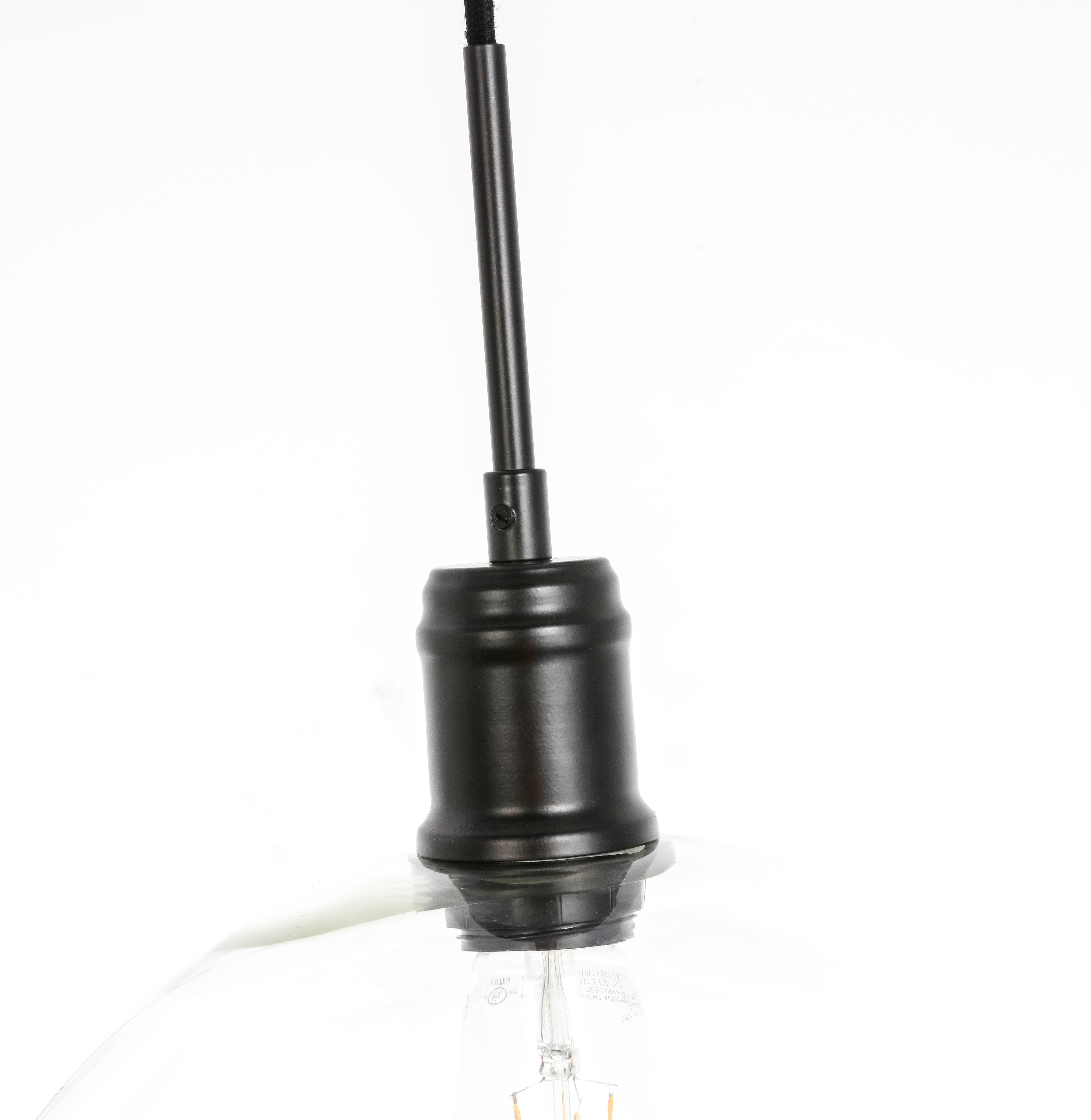 Living District Emett 1 Light Black And Clear Glass Pendant, Black/Clear, large