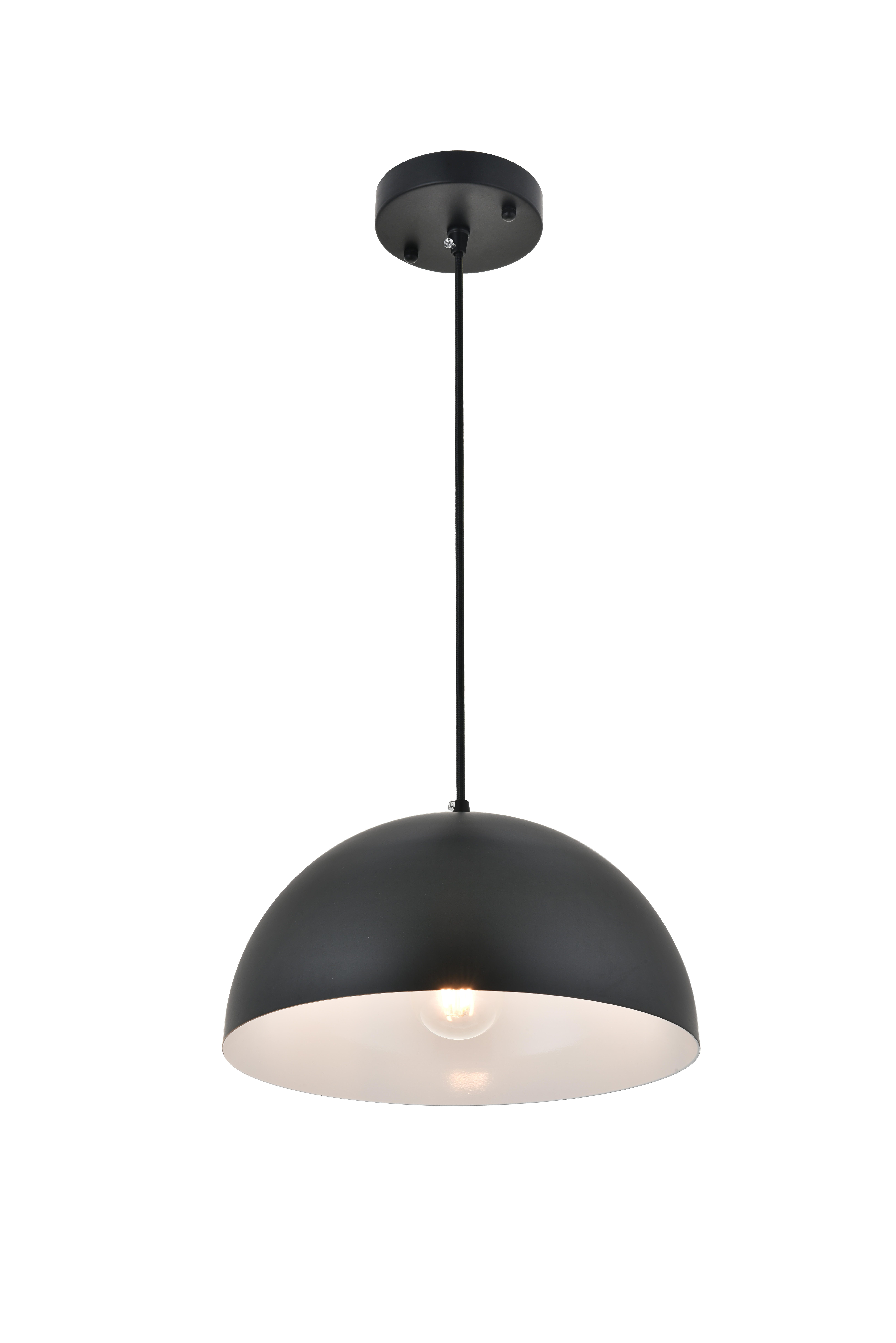 Living District Forte 1 Light Black Pendant, Black, large