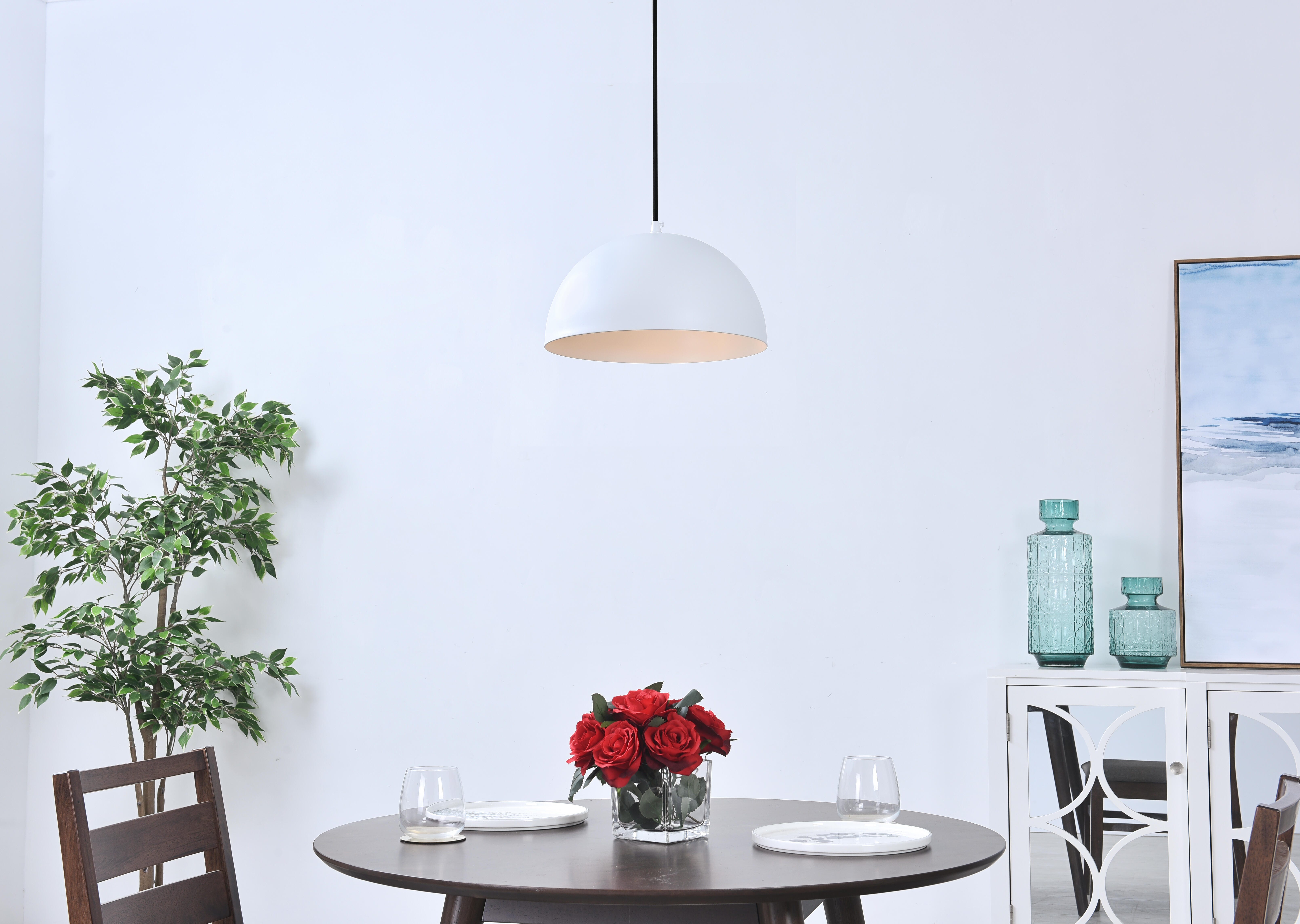 Living District Forte 1 Light White Pendant, , rollover