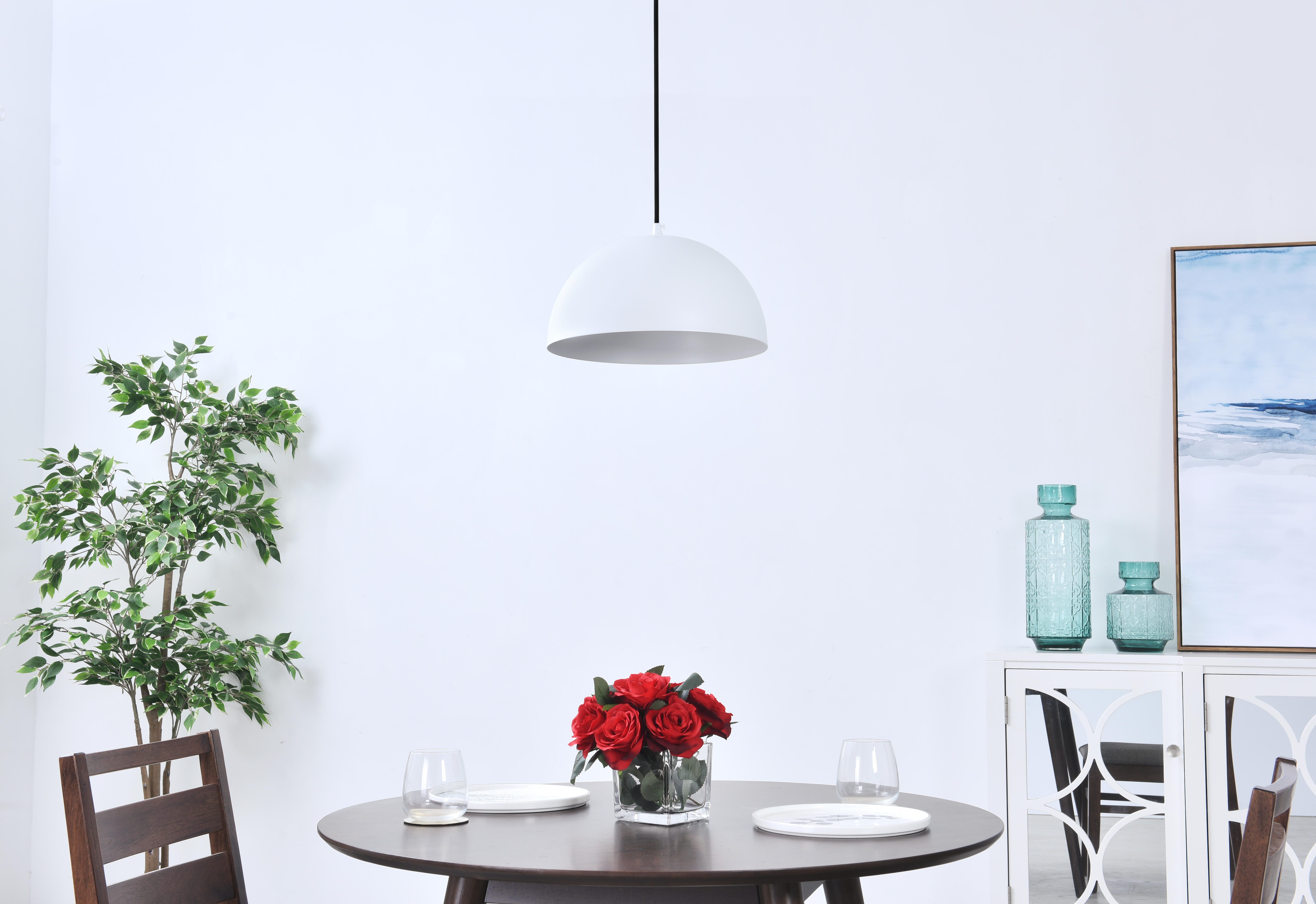 Living District Forte 1 Light White Pendant, , large