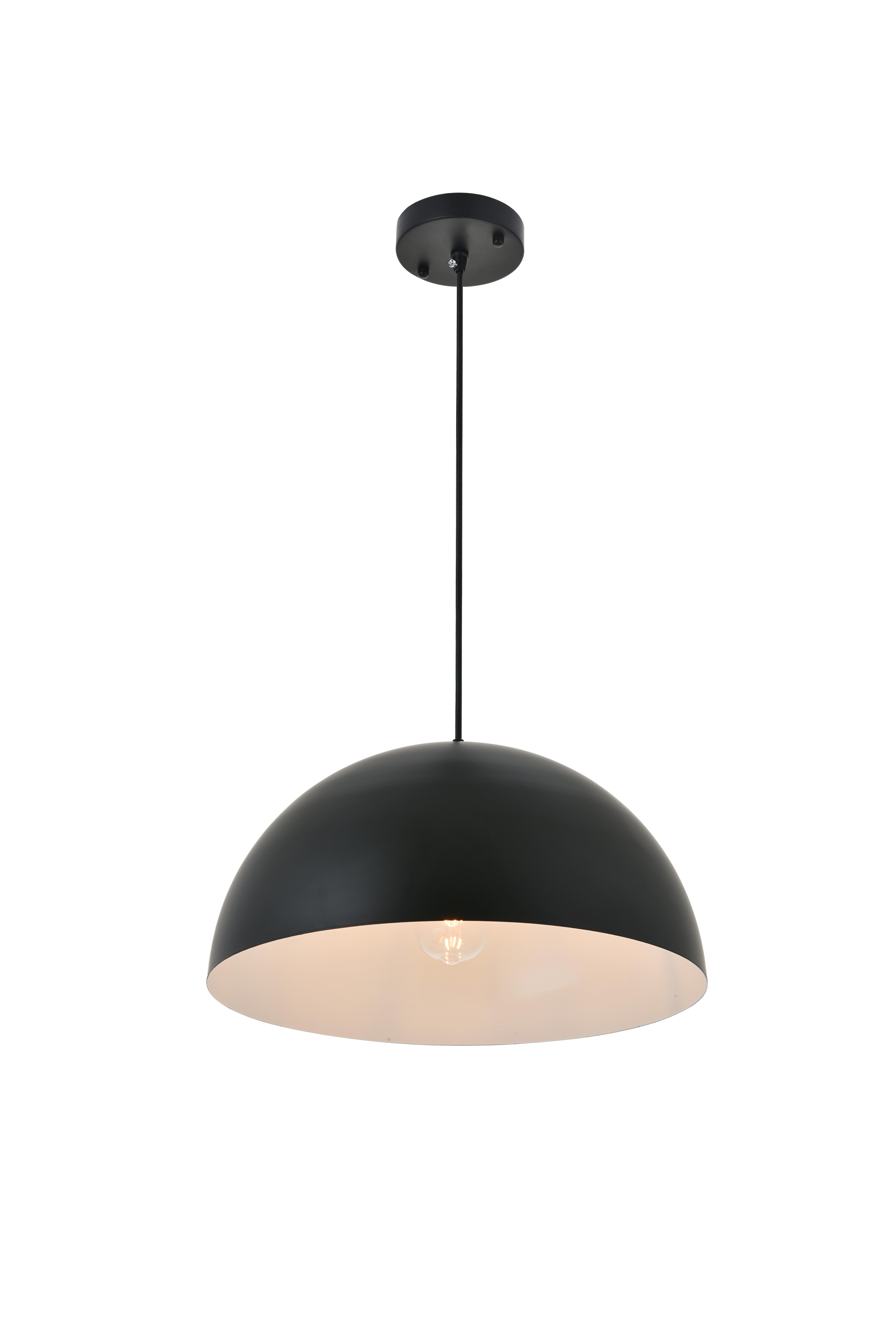 Living District Forte 1 Light Black Pendant, Black, large