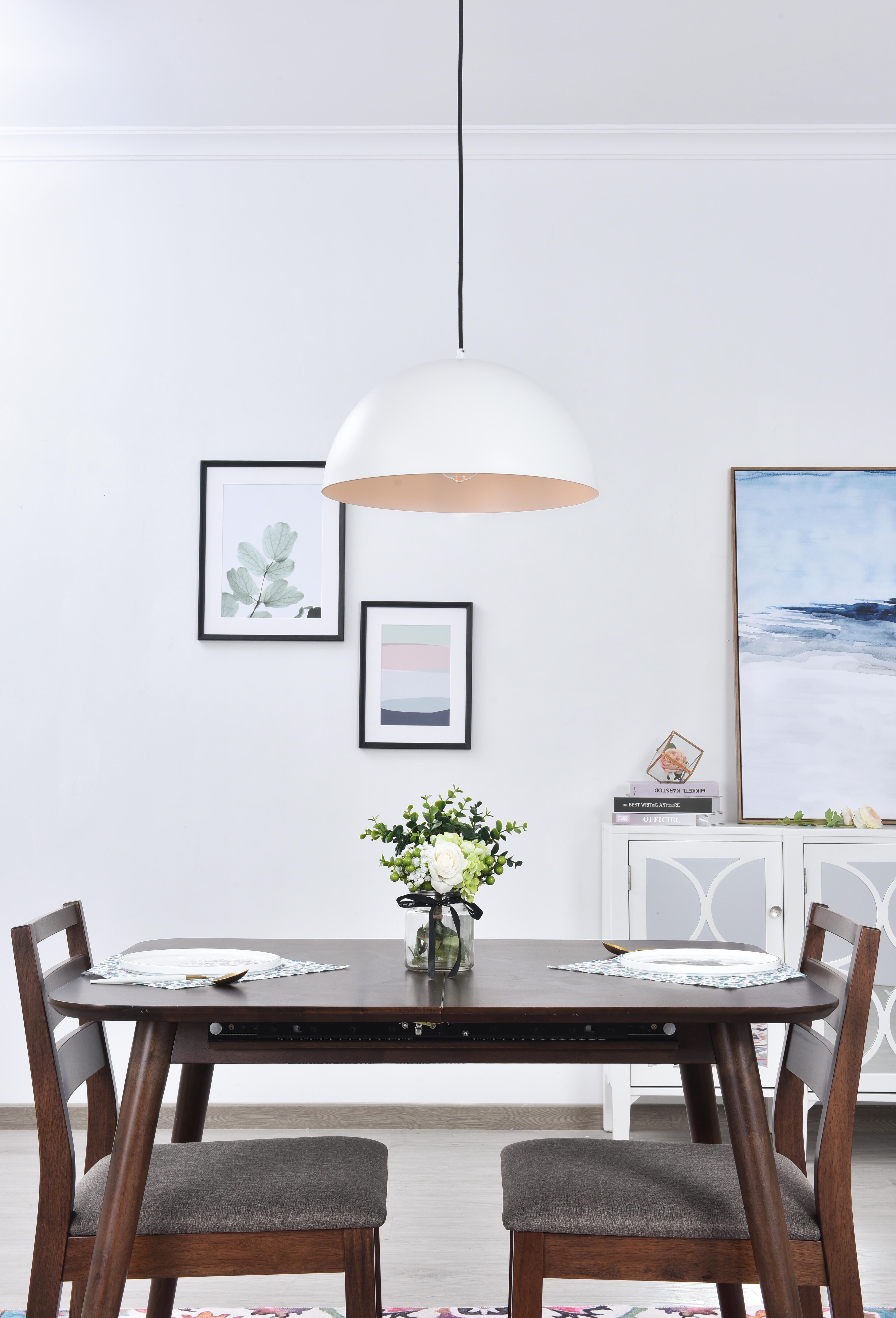 Living District Forte 1 Light White Pendant, White, rollover