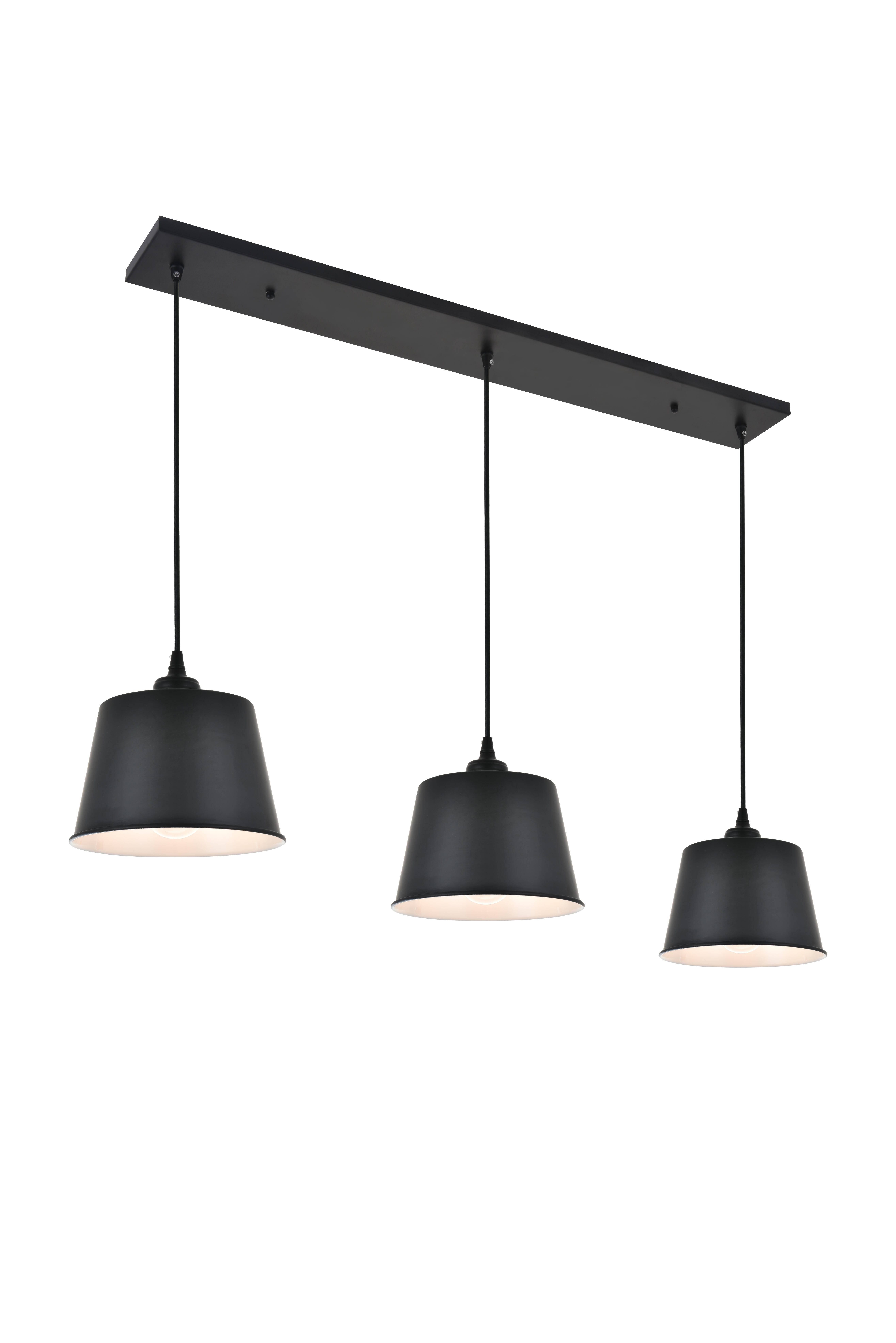 Living District Nota 3 Light Black Pendant, , large