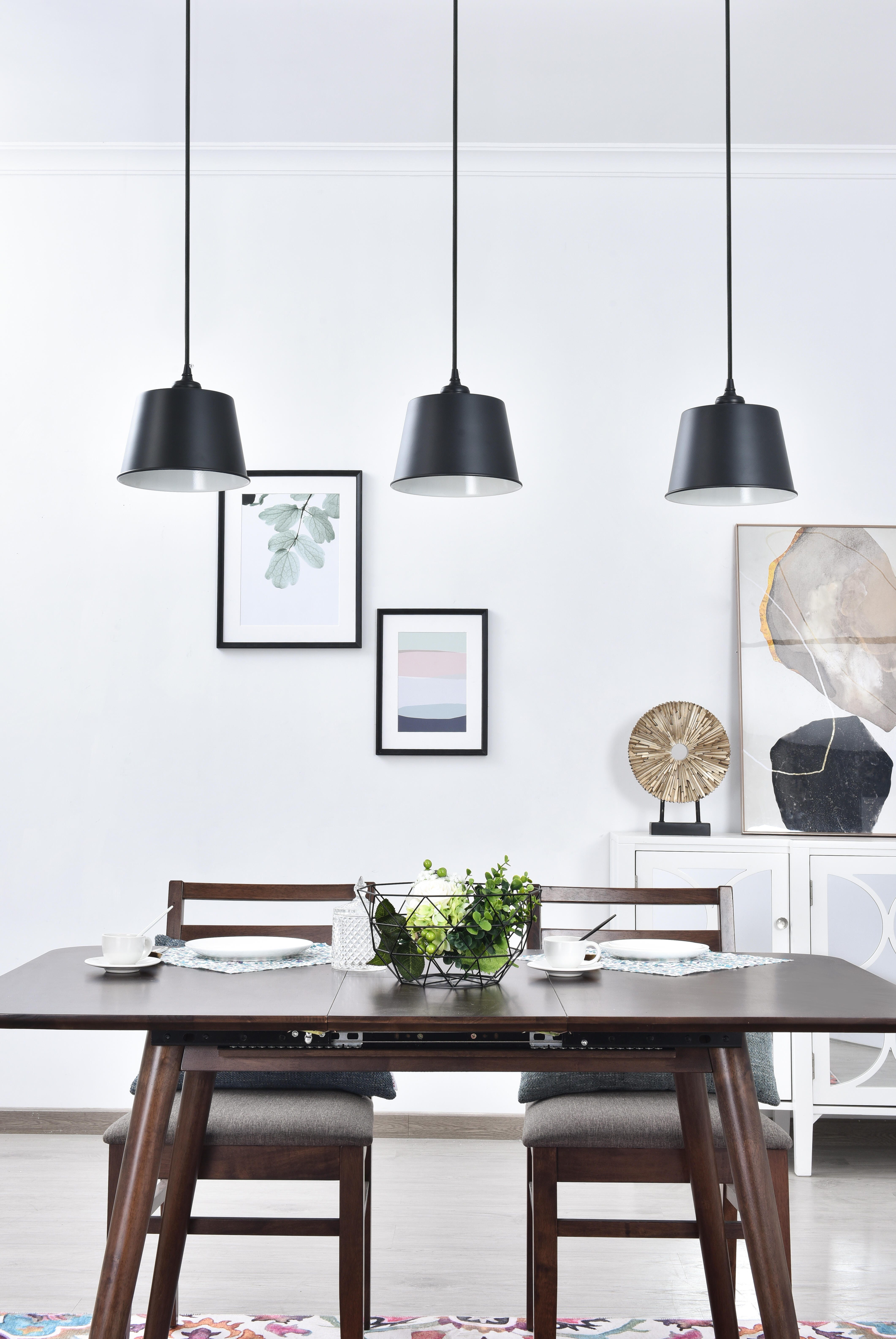 Living District Nota 3 Light Black Pendant, , large