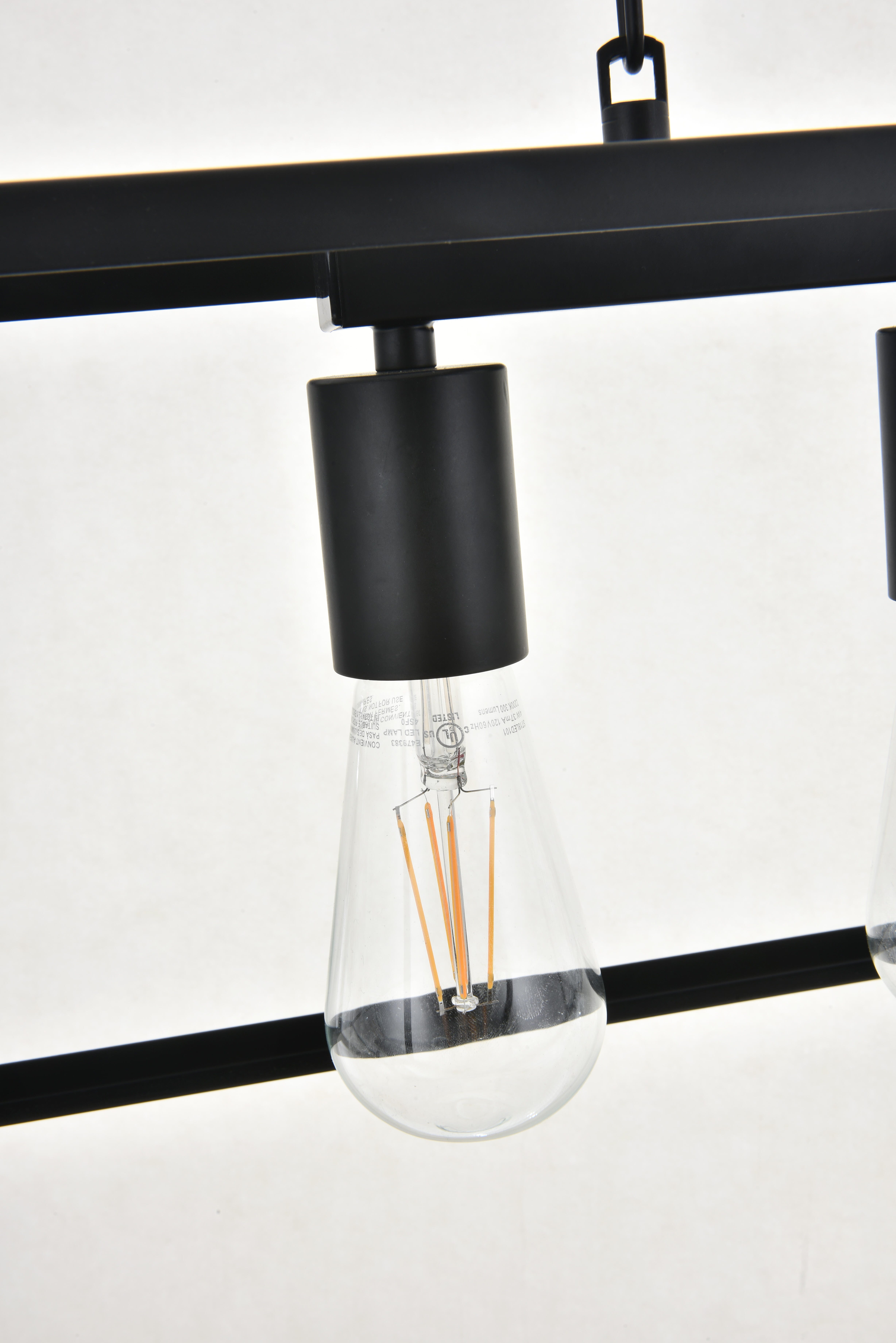 Living District Resolute 3 Light Black Pendant, Black, large