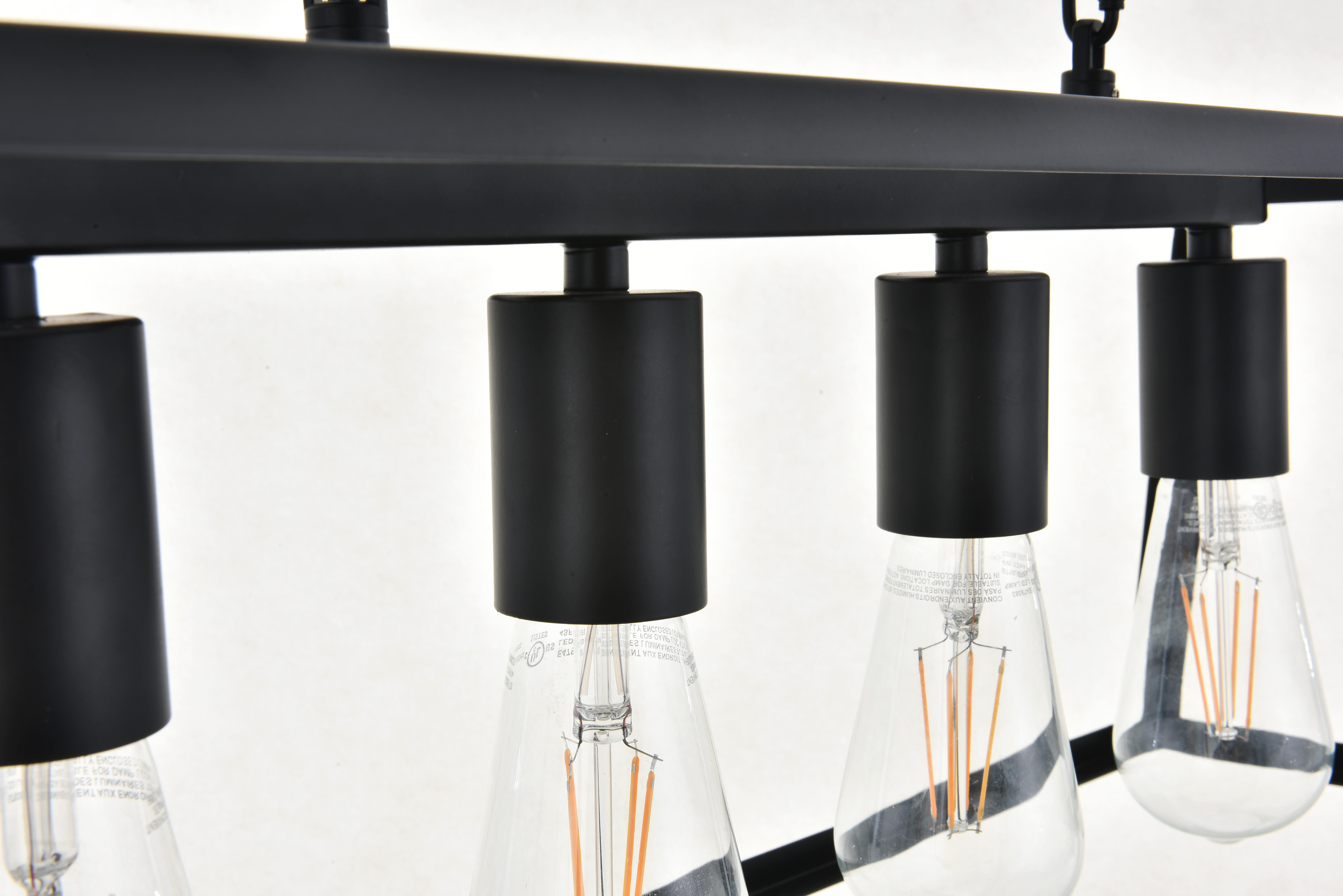 Living District Resolute 4 Light Black Pendant, Black, large