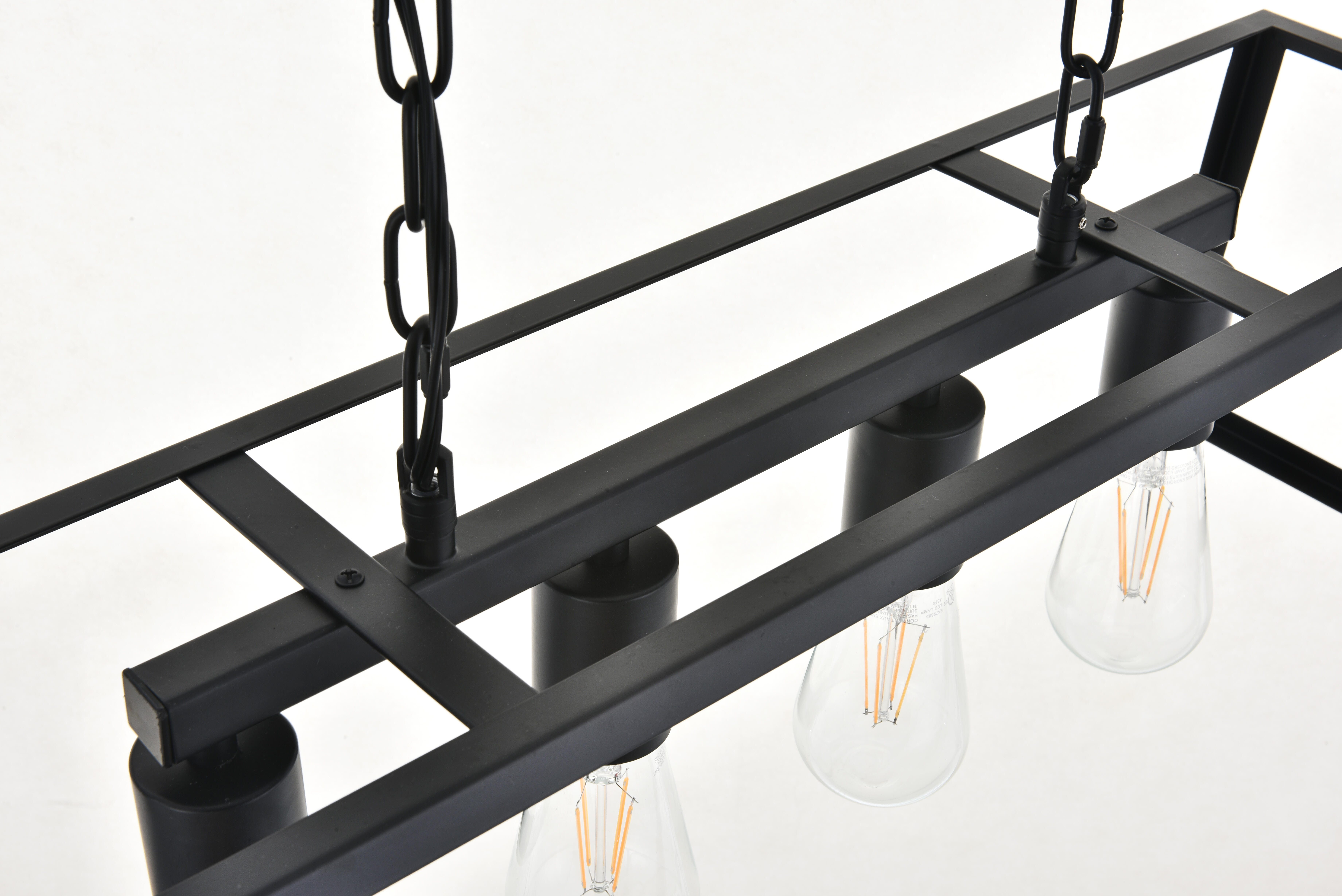 Living District Resolute 4 Light Black Pendant, Black, large