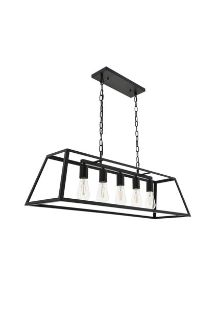 Living District Resolute 5 Light Black Pendant