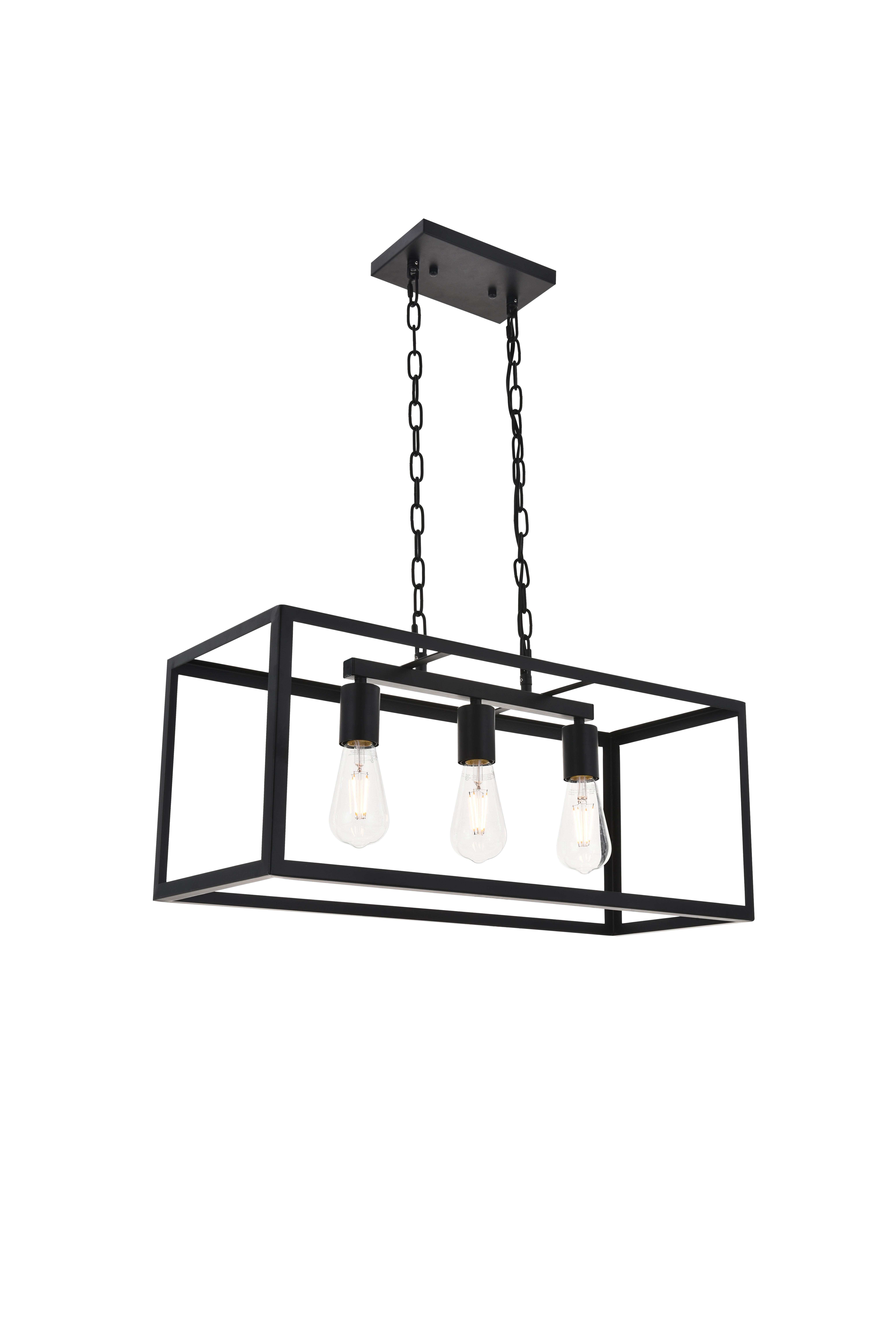 Living District Resolute 3 Light Black Pendant, , large