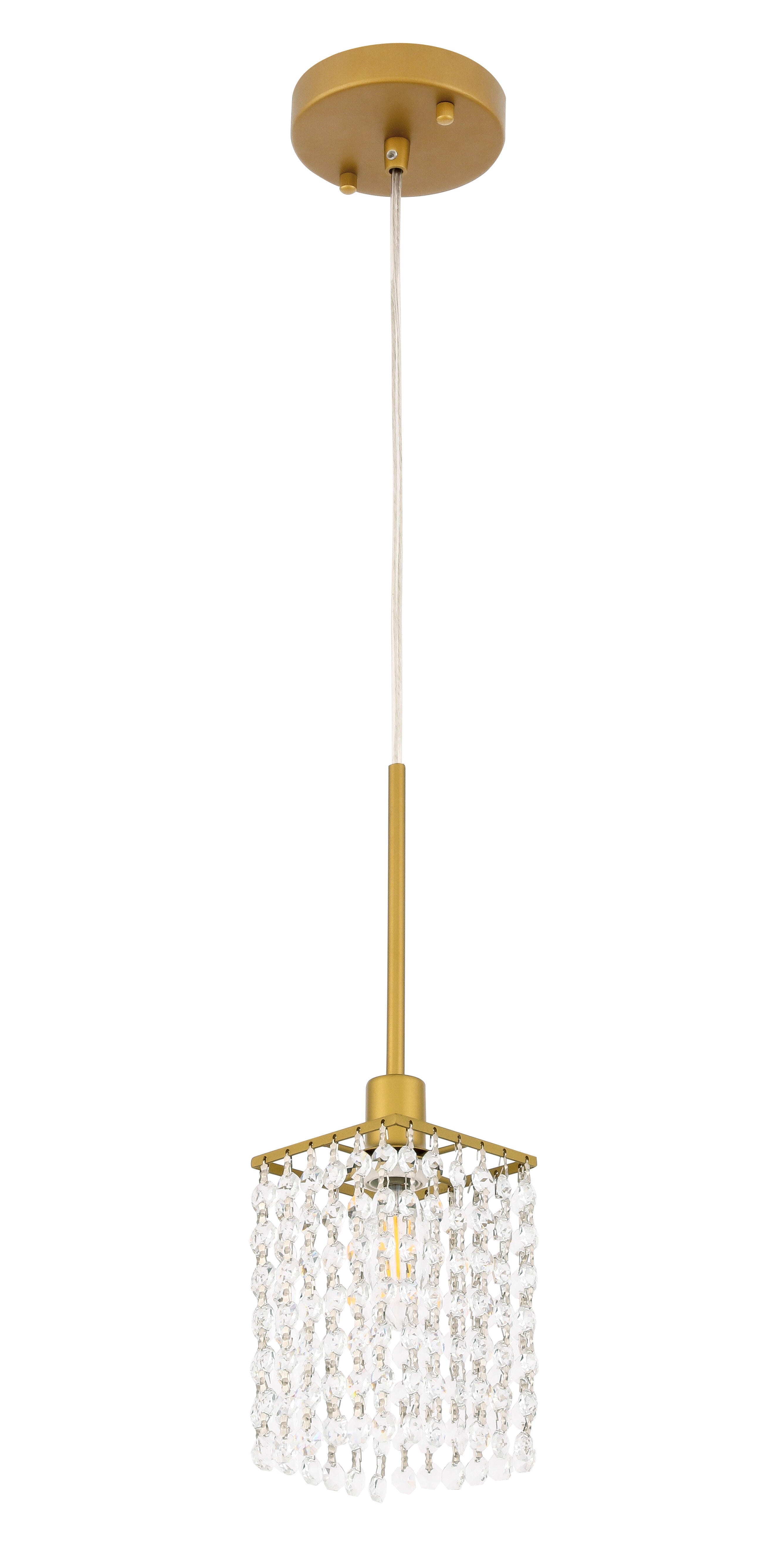 Living District Taylor 1 Light Brass Pendant, , large