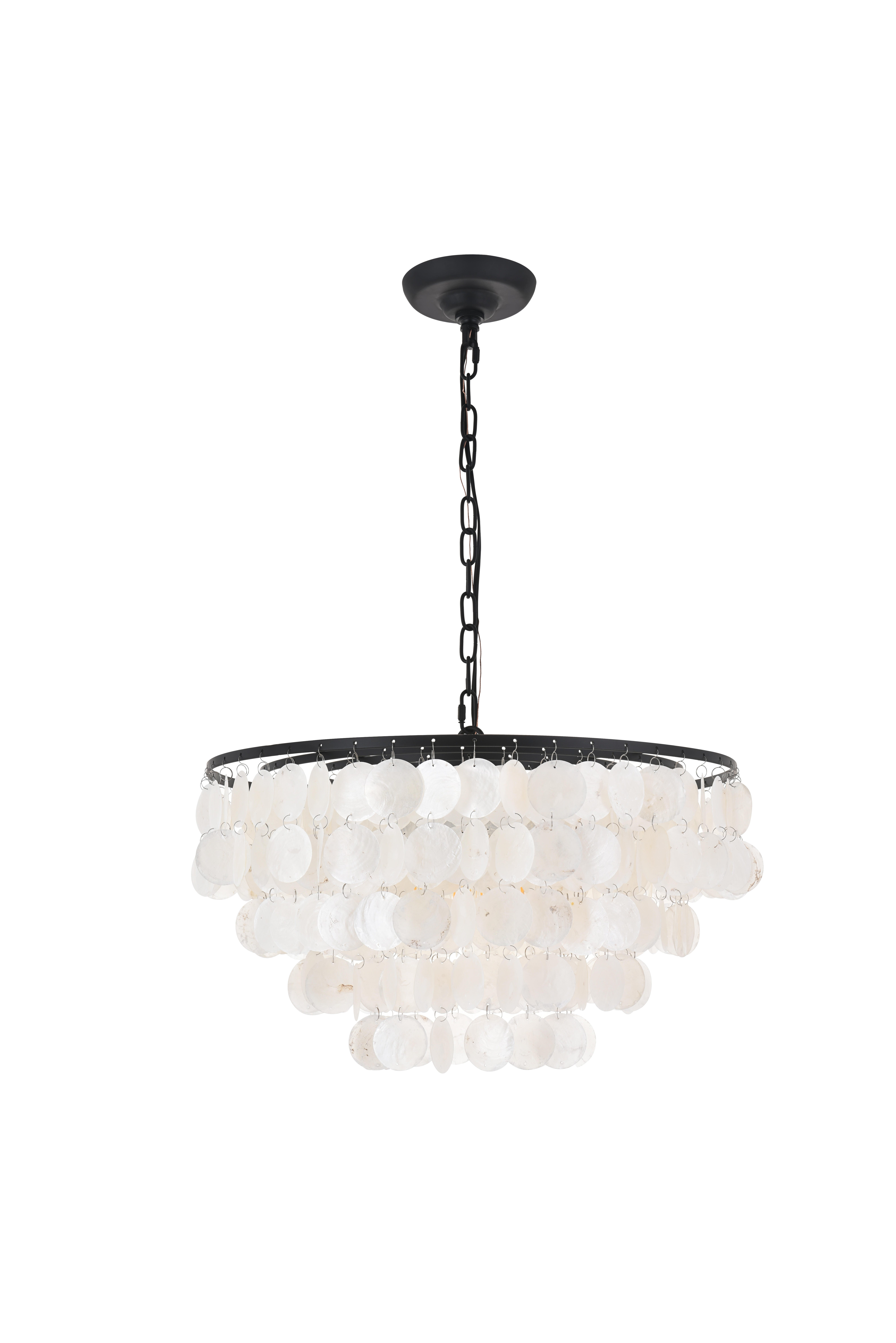 Living District Selene 4 Light Black Pendant, Black/White, large