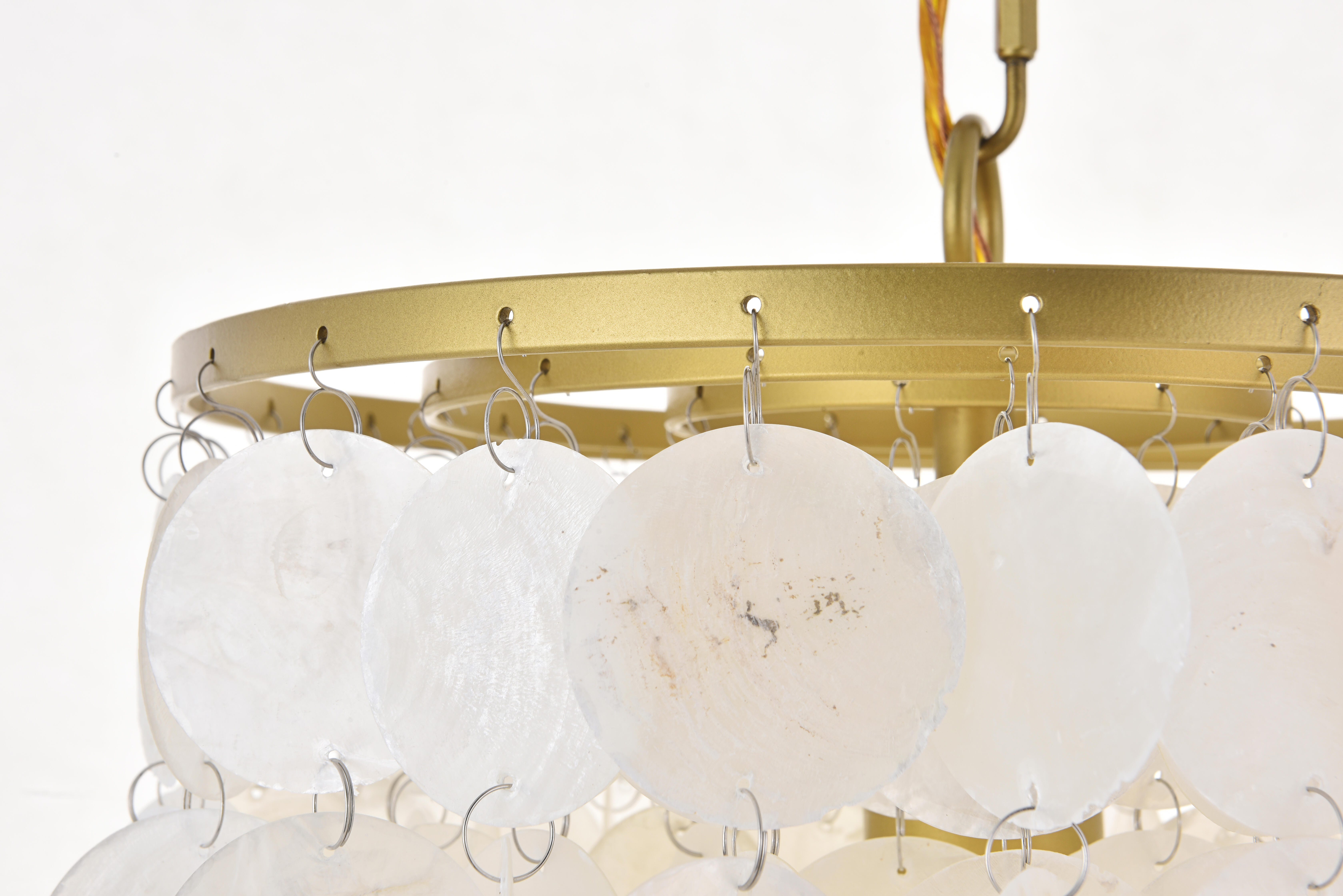 Living District Selene 1 Light Brass Pendant, Brass/White, large