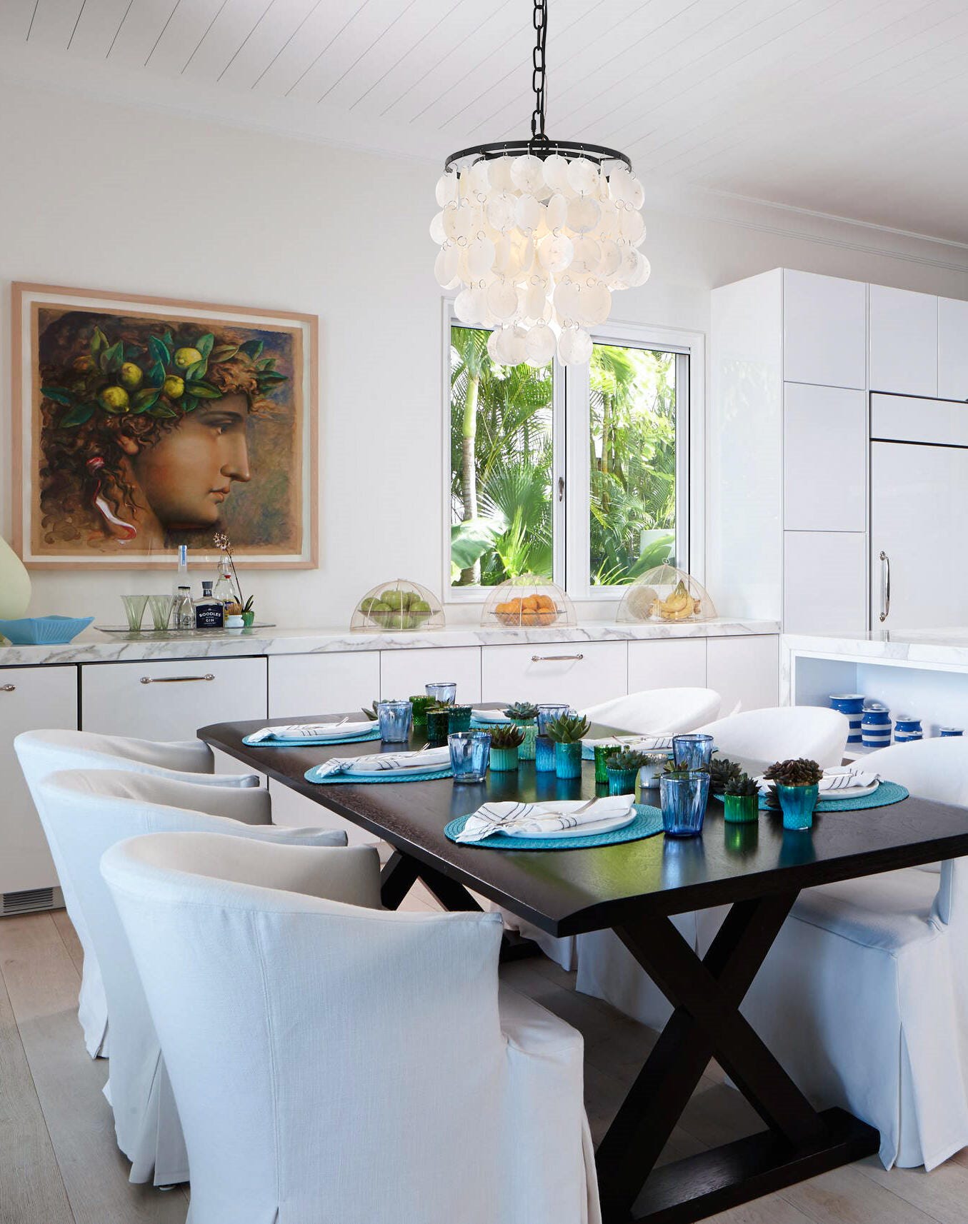 Living District Selene 1 Light Black Pendant, Black/White, rollover