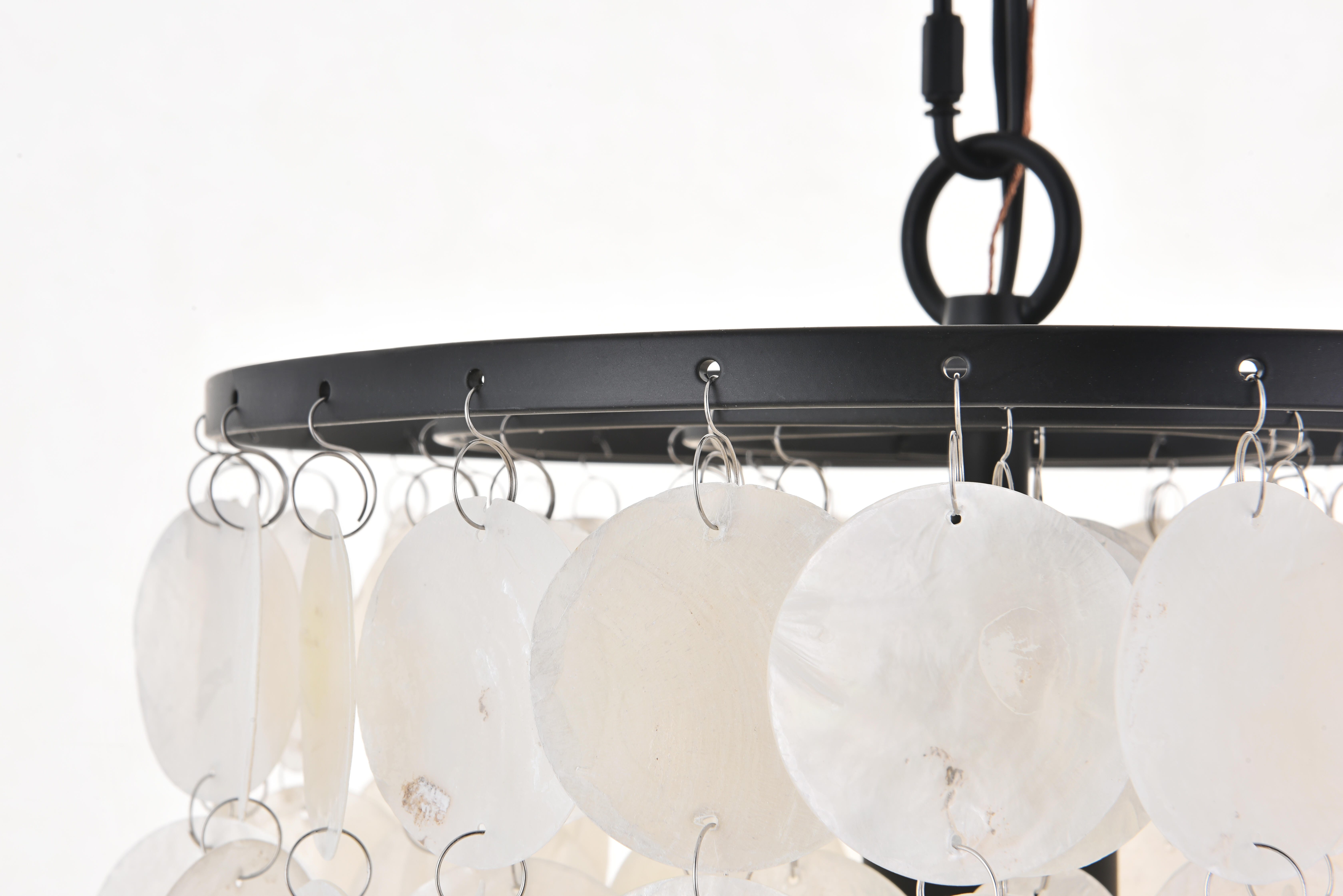 Living District Selene 1 Light Black Pendant, Black/White, large