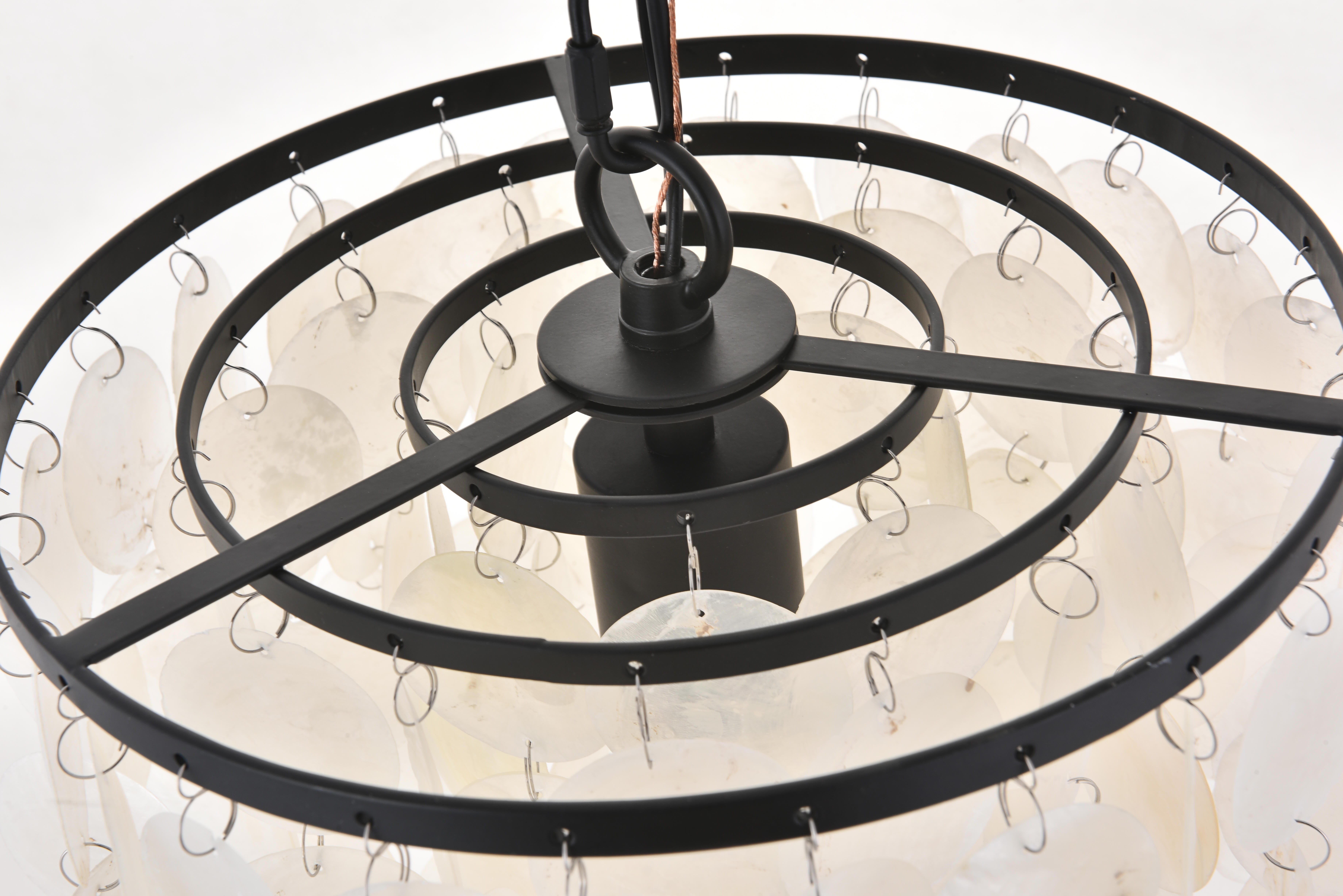 Living District Selene 1 Light Black Pendant, Black/White, large