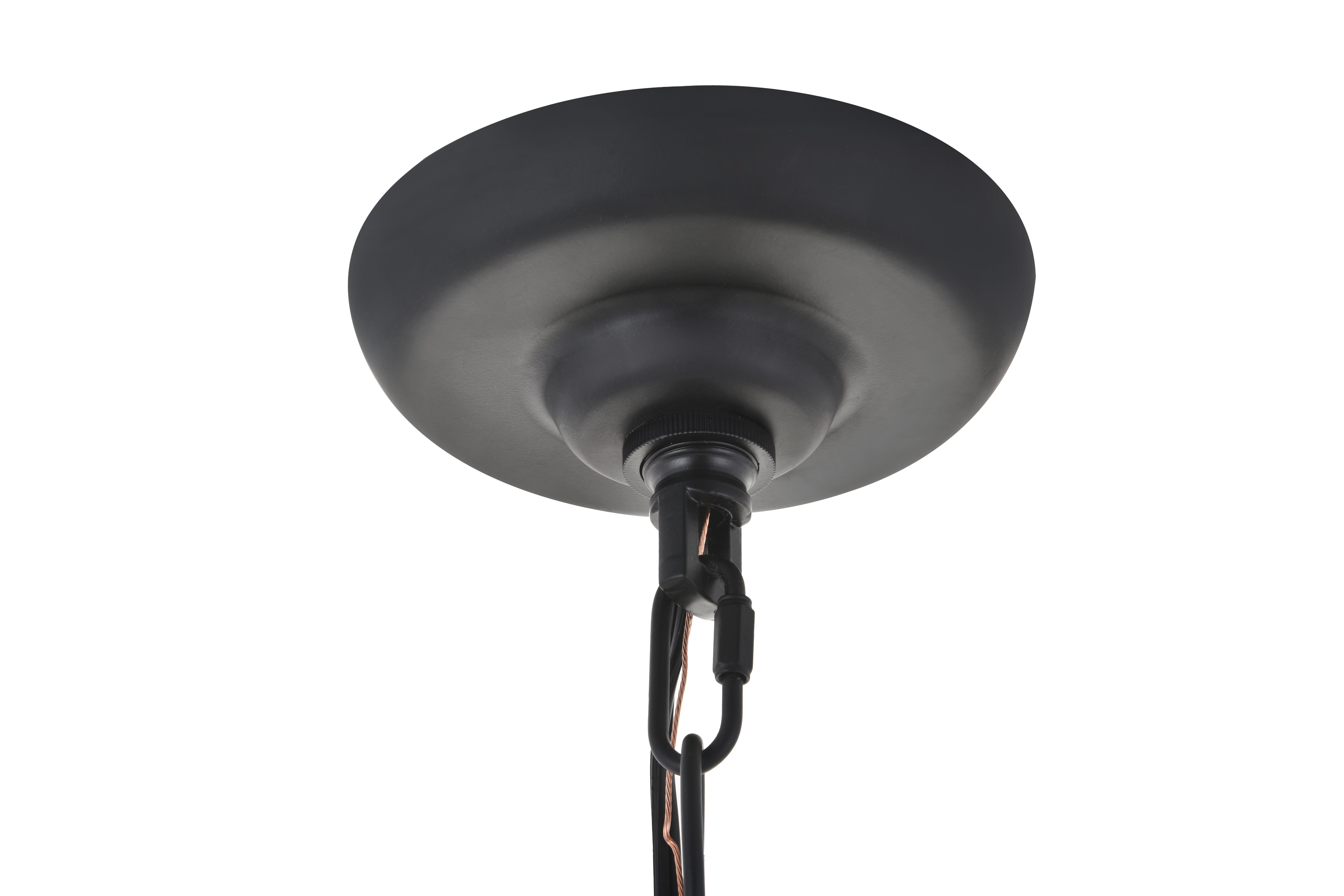 Living District Selene 1 Light Black Pendant, Black/White, large