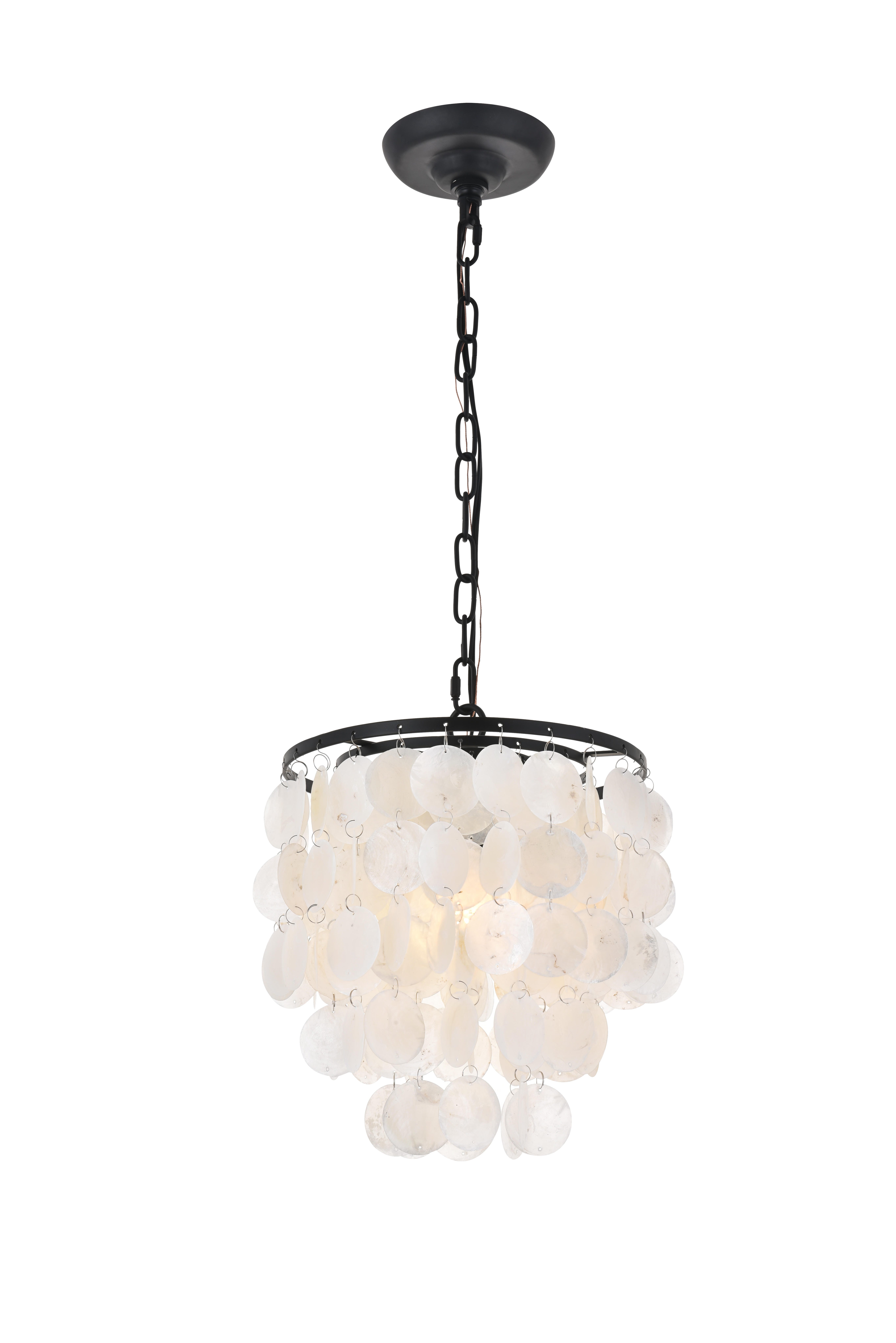 Living District Selene 1 Light Black Pendant, Black/White, large