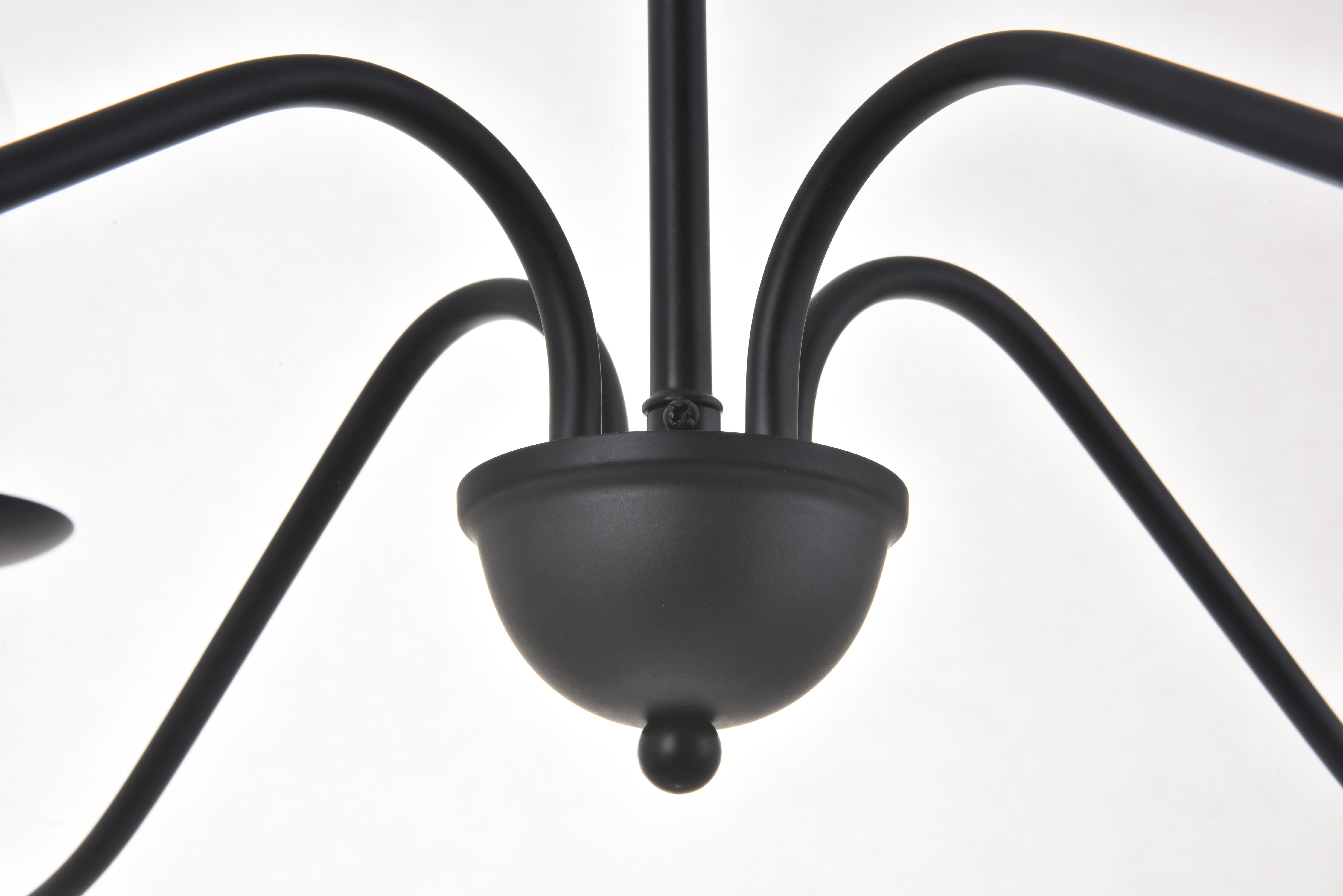 Living District Rohan 4 Light Matte Black Pendant, Matte Black, large