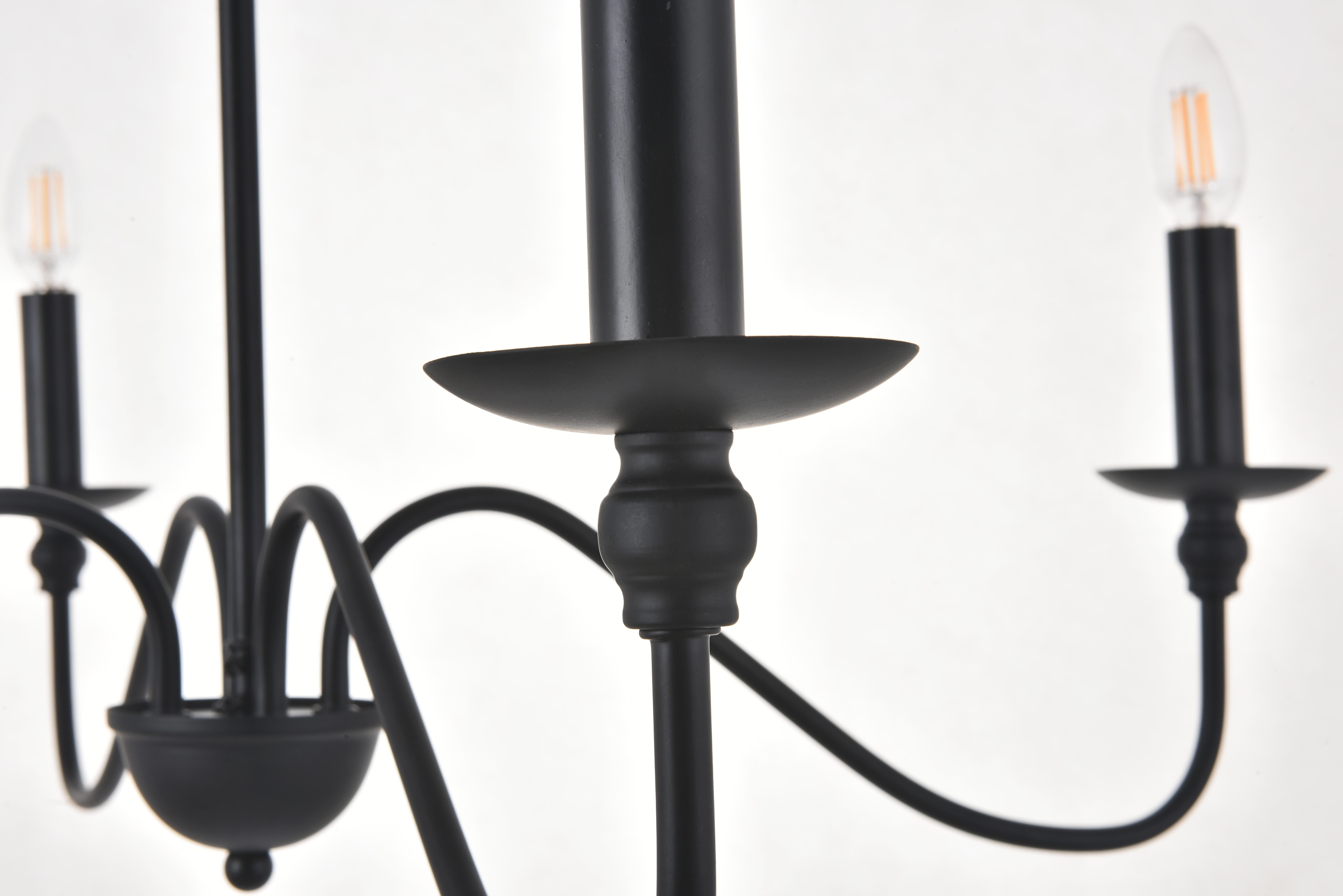 Living District Rohan 4 Light Matte Black Pendant, Matte Black, large