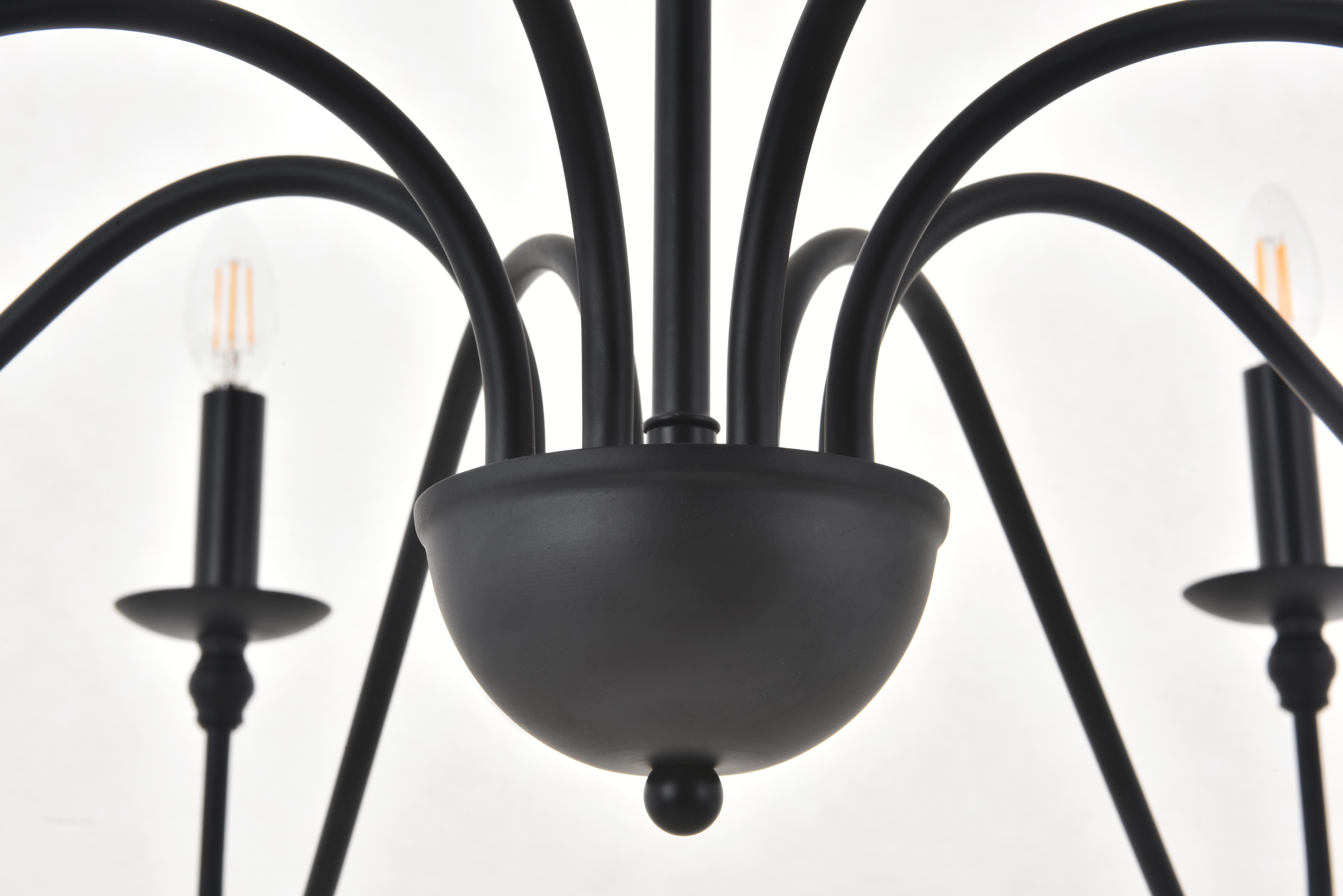 Living District Rohan 8 Light Matte Black Pendant, Matte Black, large