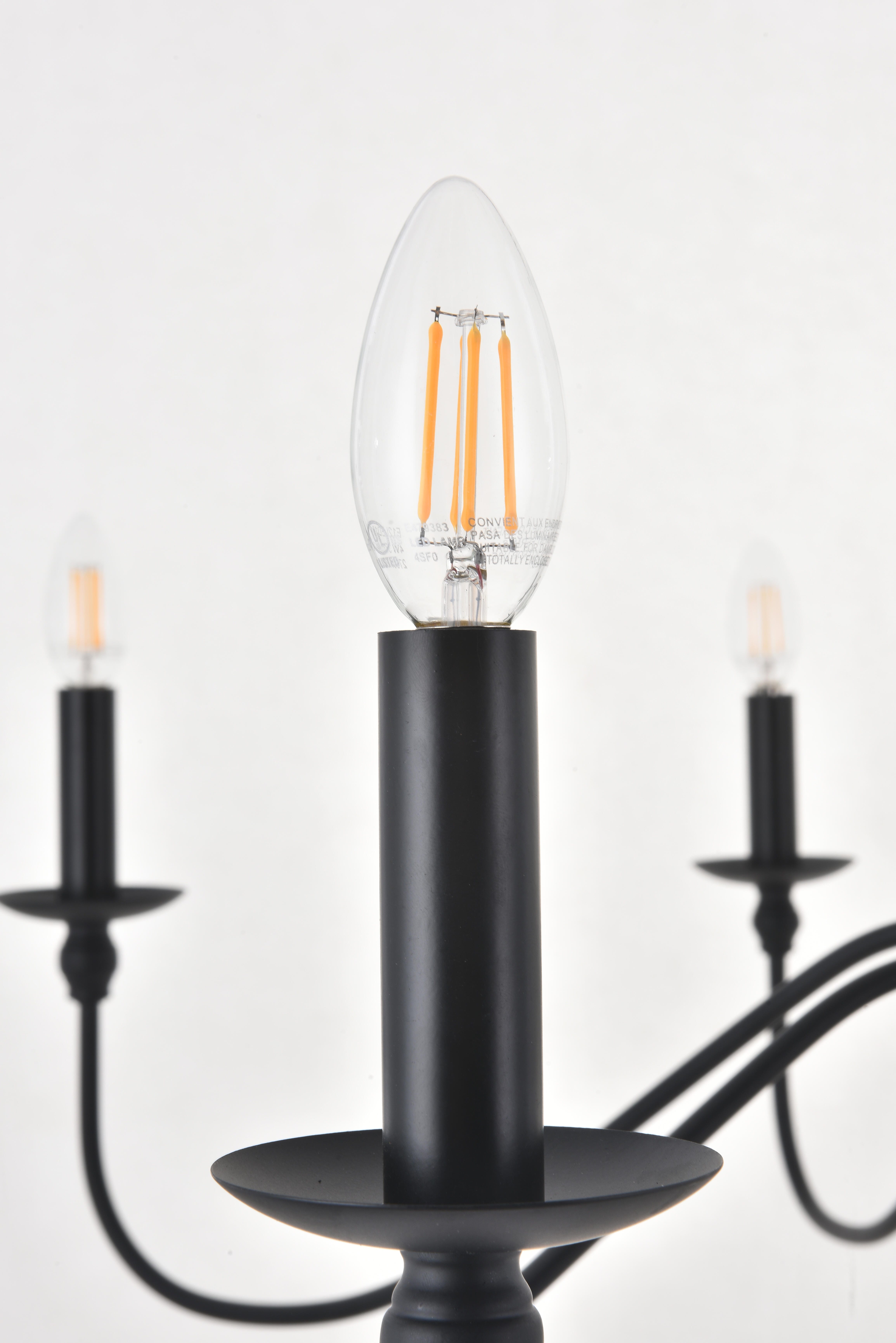 Living District Rohan 8 Light Matte Black Pendant, Matte Black, large
