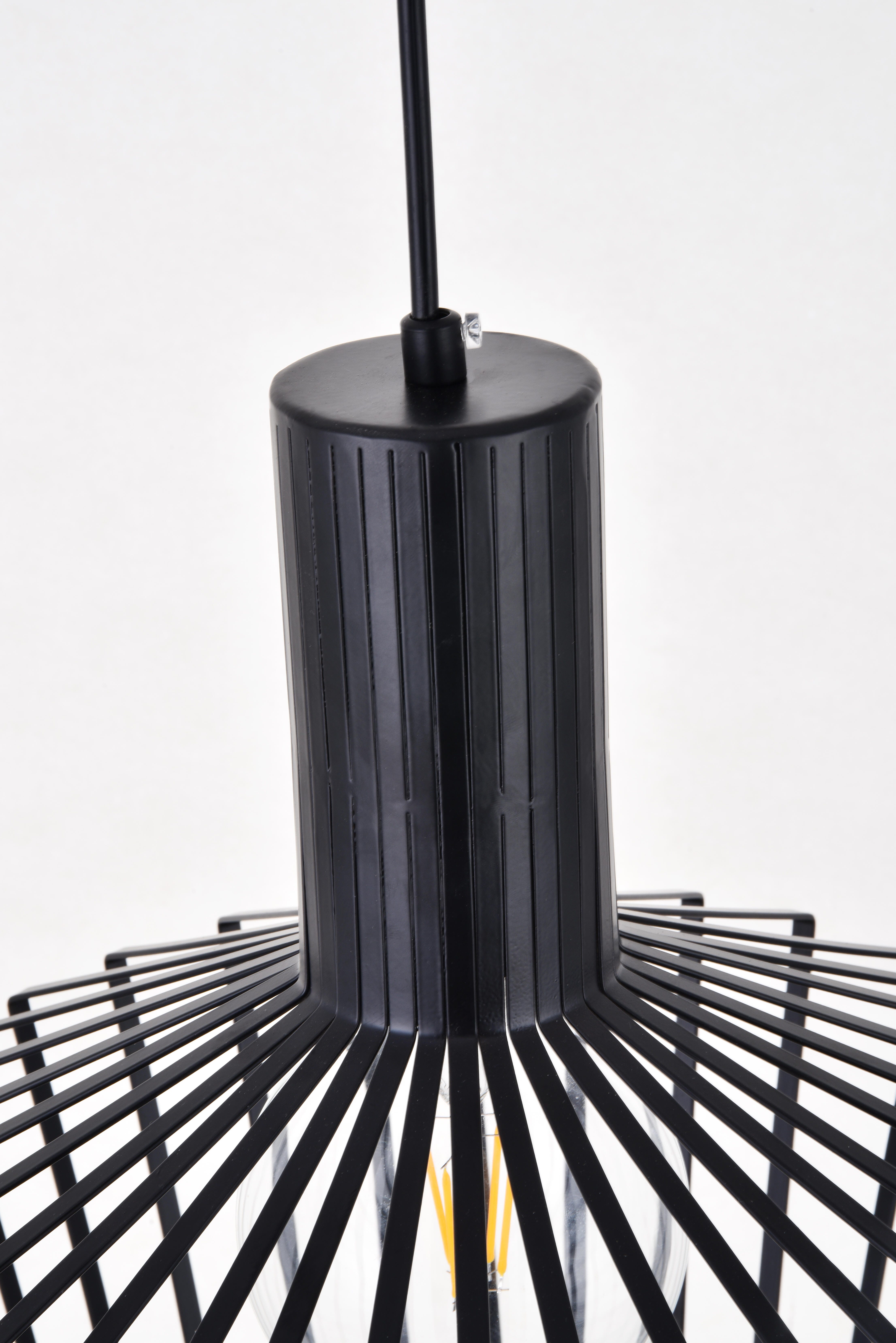Living District Ronnie 1 Light Black Pendant, Black, large