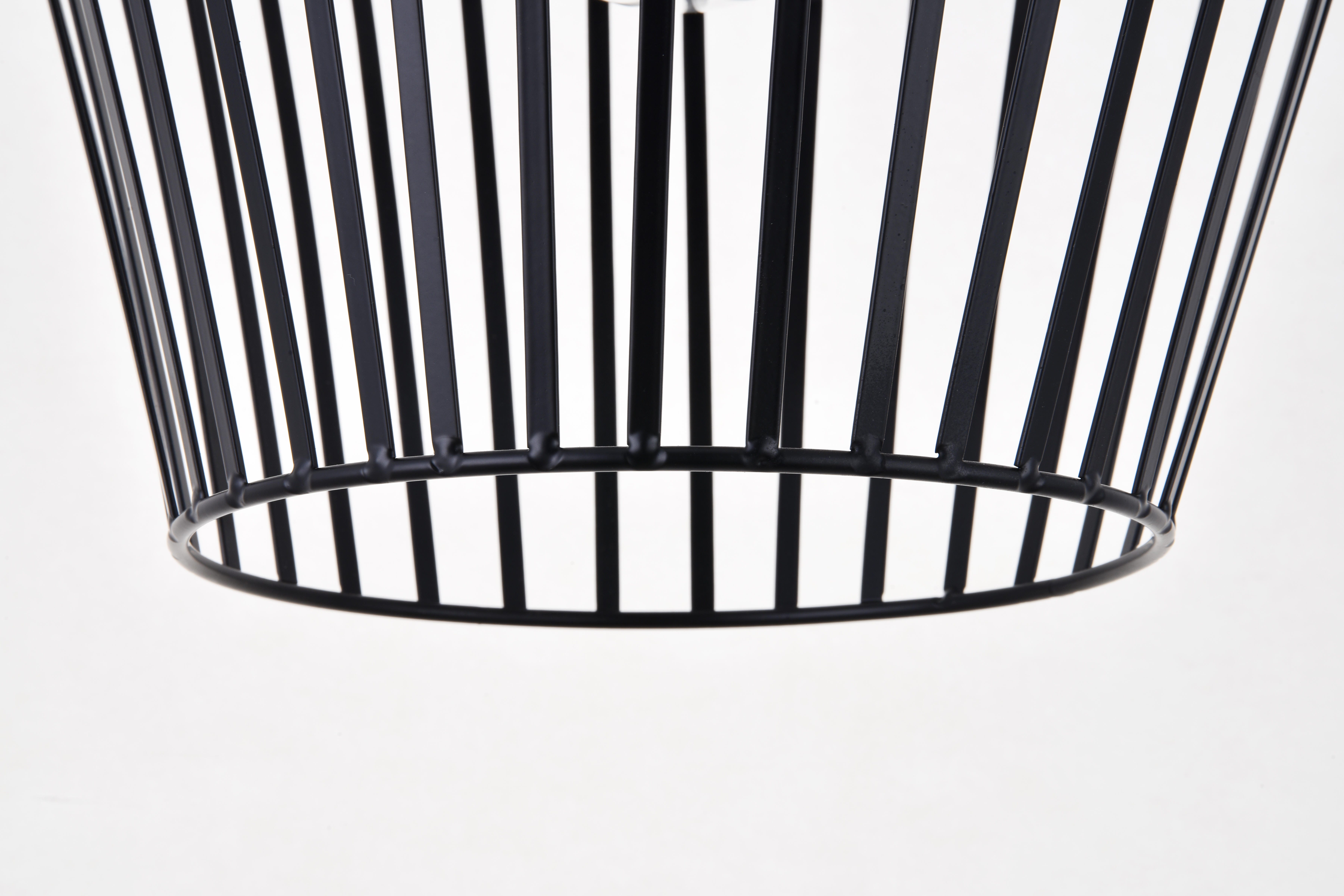 Living District Ronnie 1 Light Black Pendant, Black, large