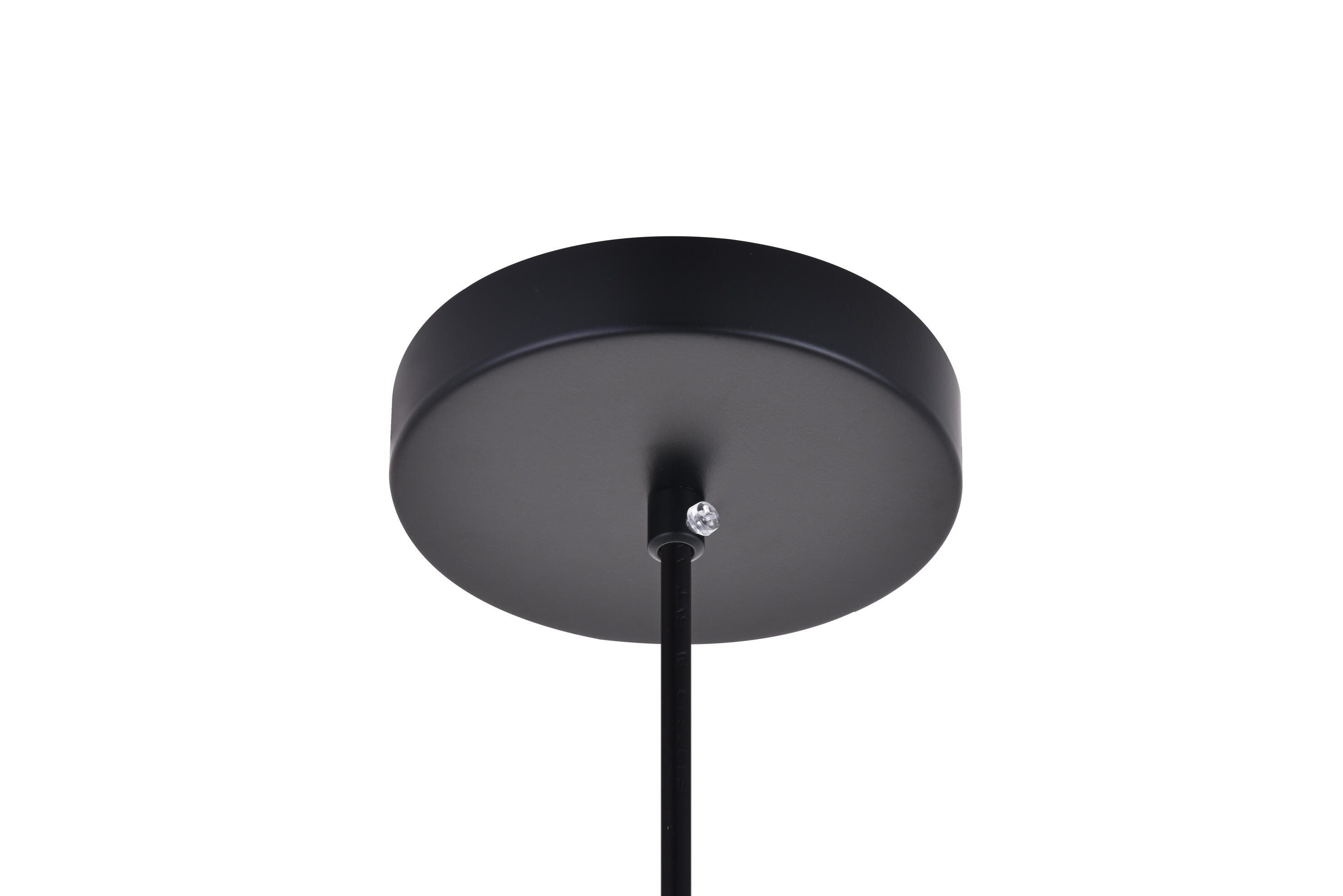Living District Ronnie 1 Light Black Pendant, Black, large