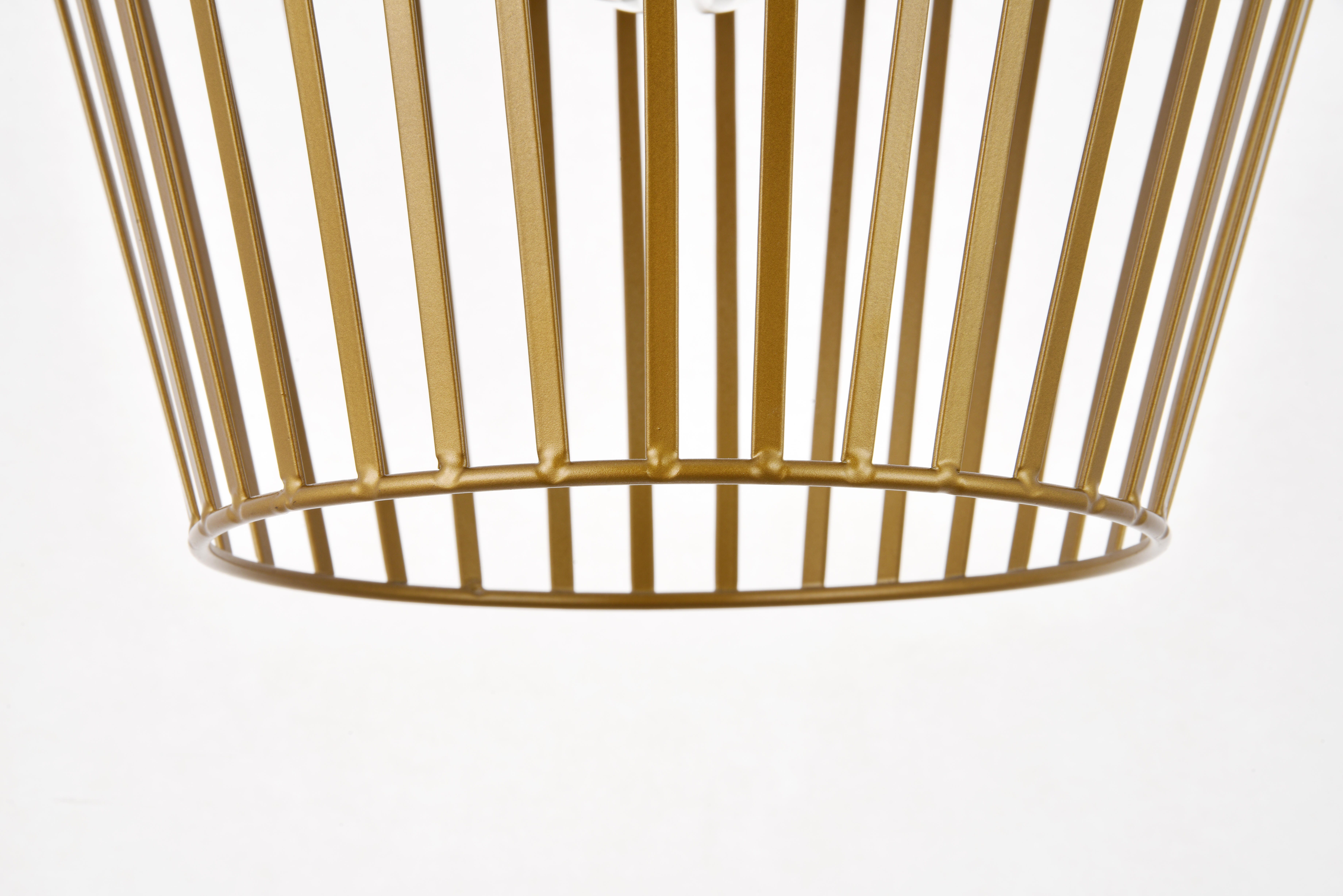Living District Ronnie 1 Light Brass Pendant, Brass, large