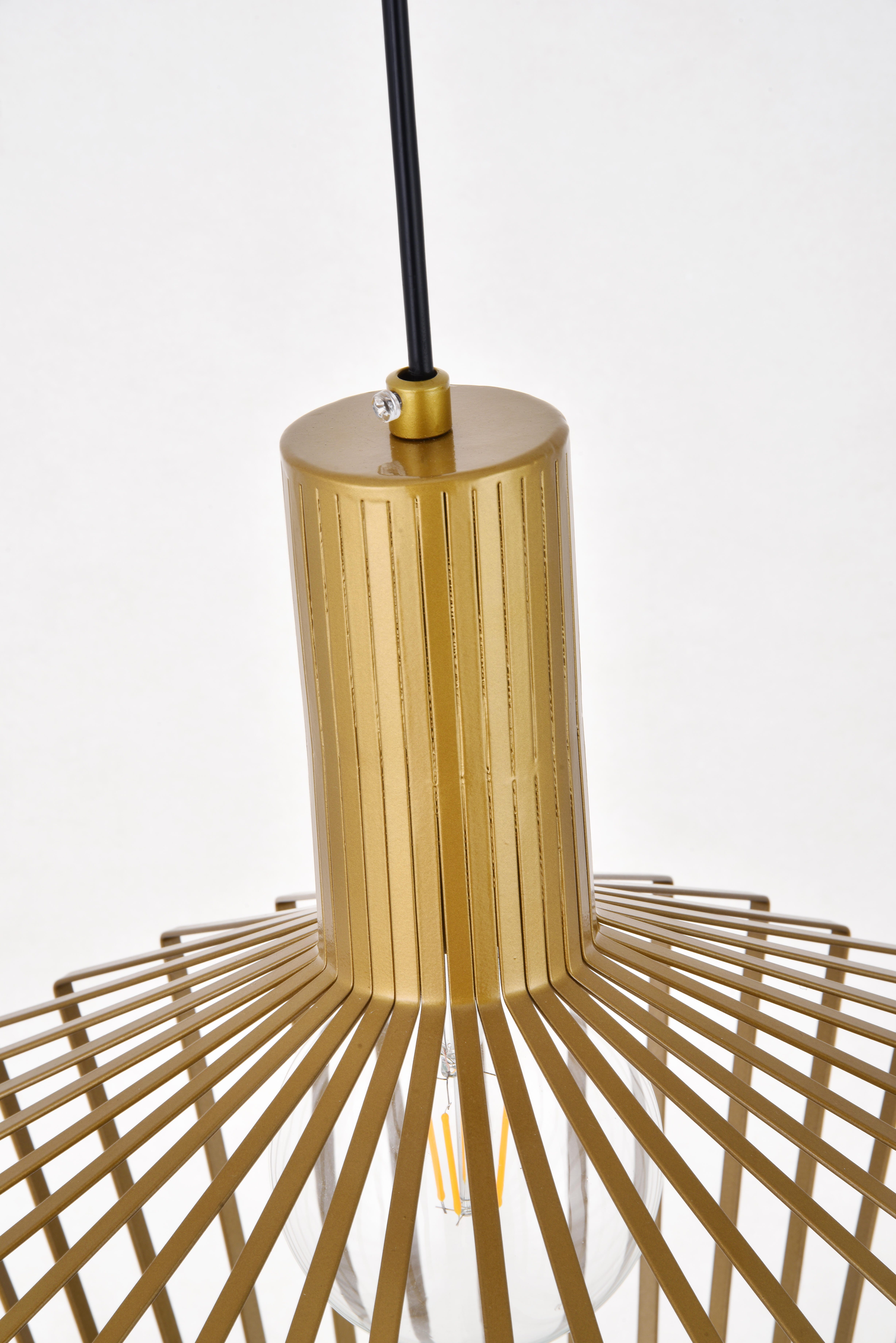 Living District Ronnie 1 Light Brass Pendant, Brass, large