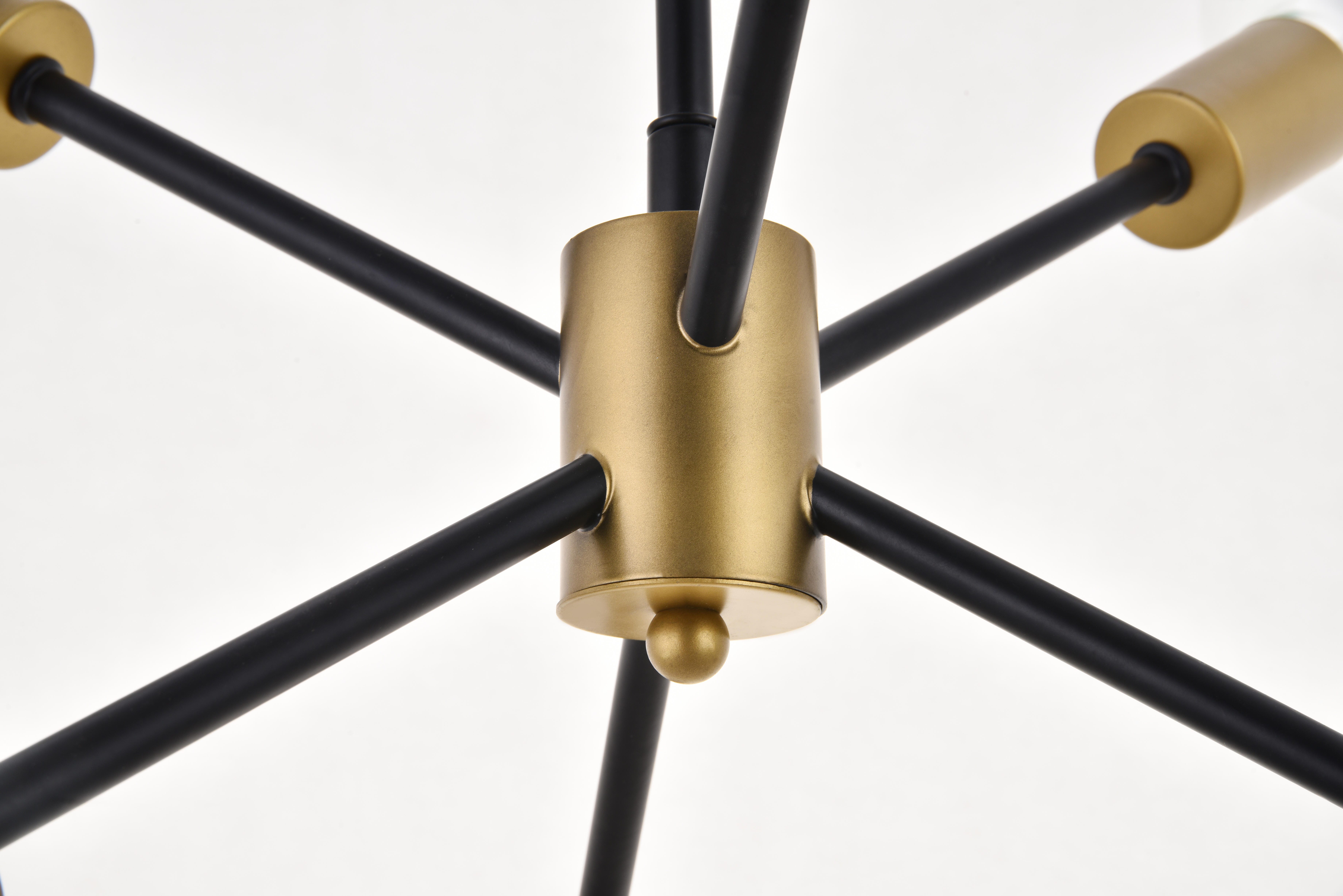 Living District Nolan 6 Light Matte Black Pendant, , large