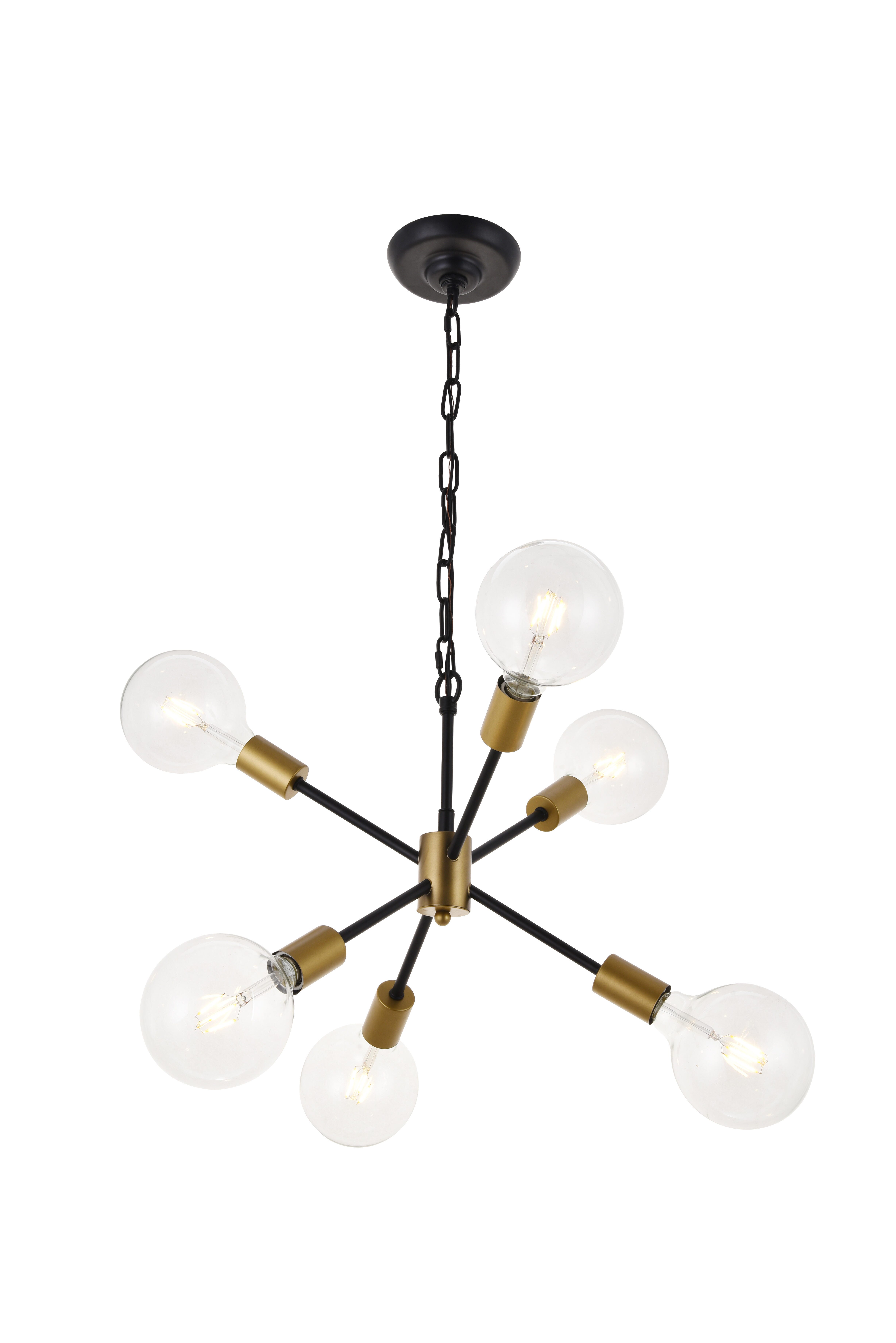 Living District Nolan 6 Light Matte Black Pendant, , large