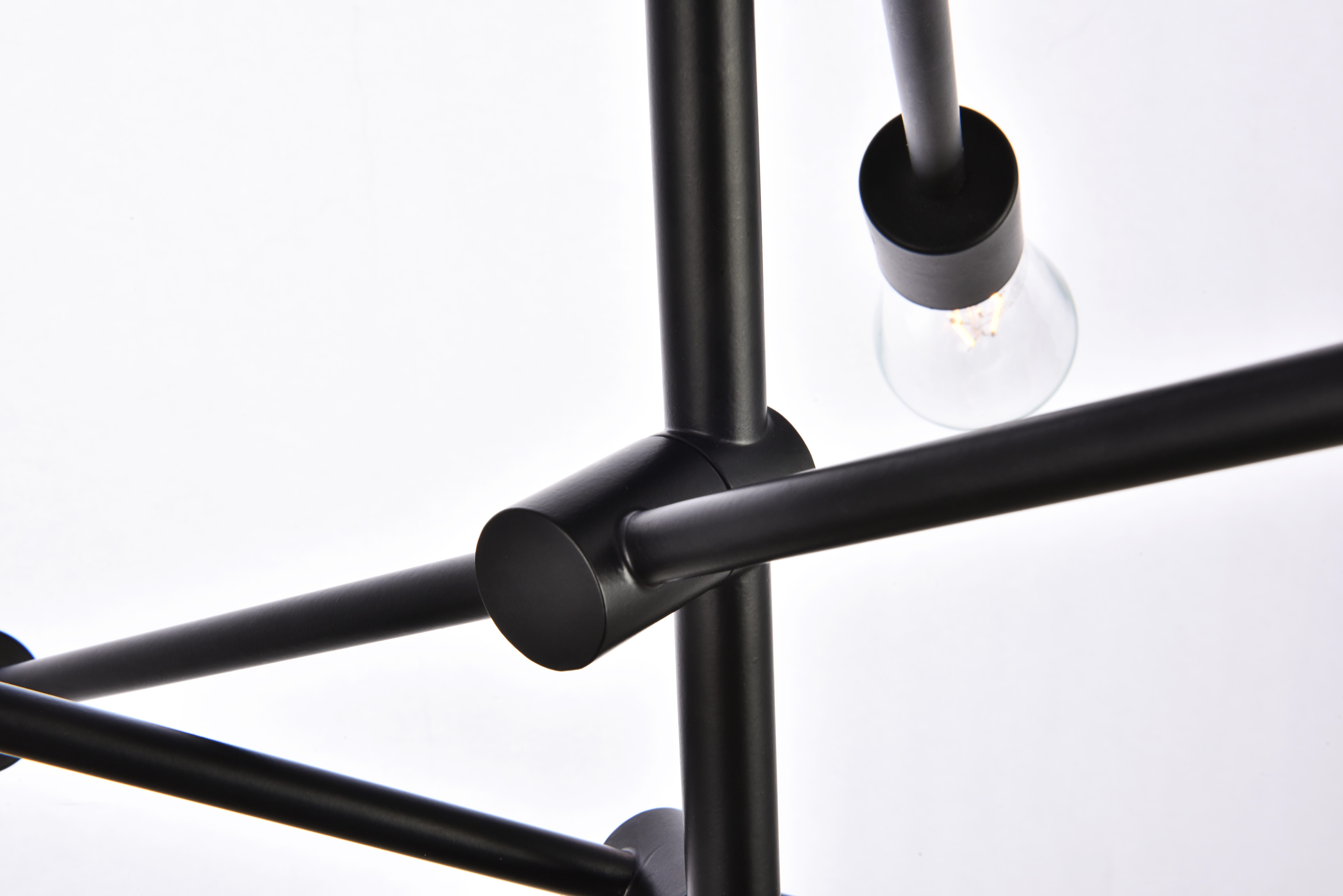Living District Axel 6 Lights Black Pendant With Chain, , large