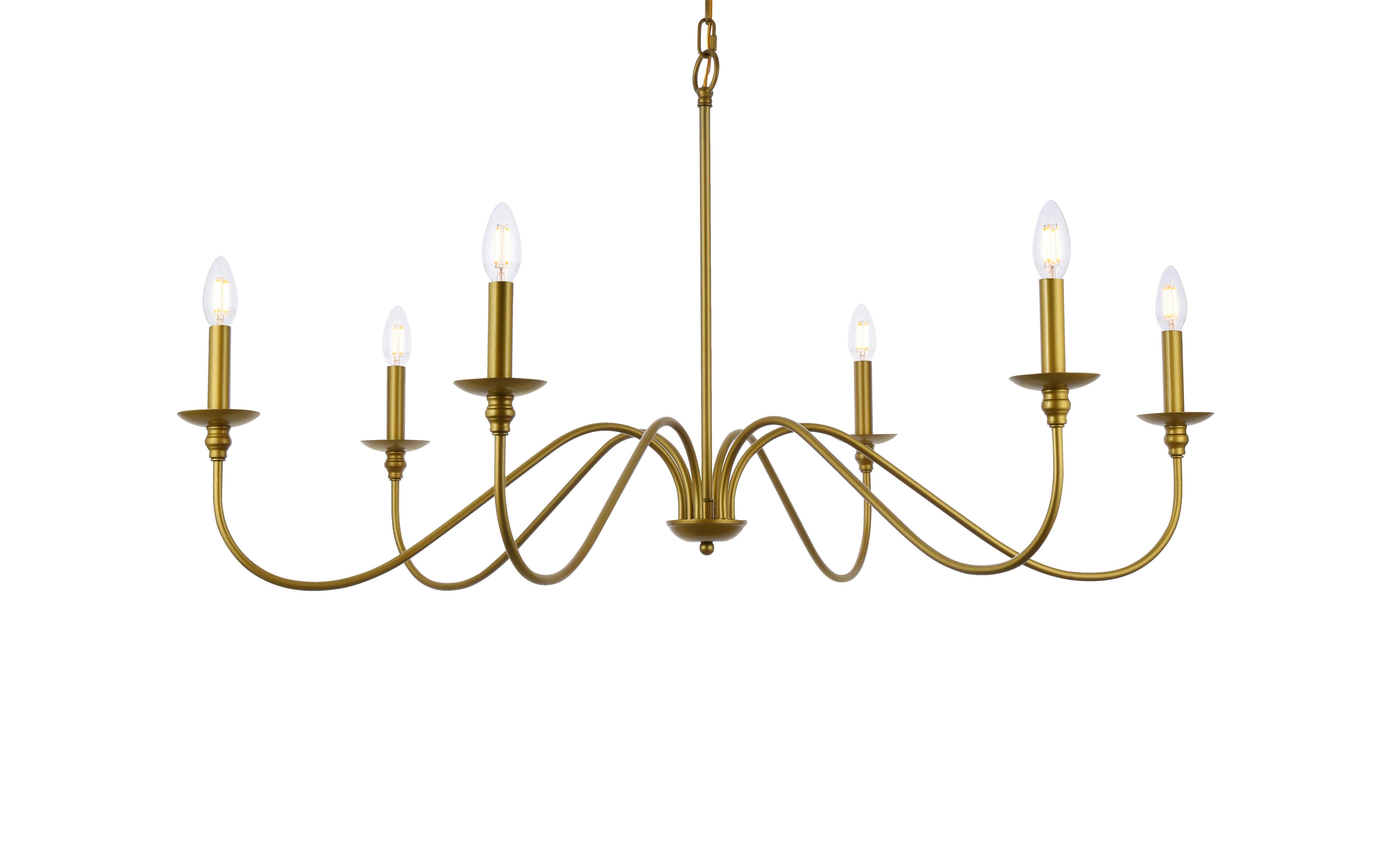Living District Rohan 42 Inch Chandelier In Brass, Brass, large
